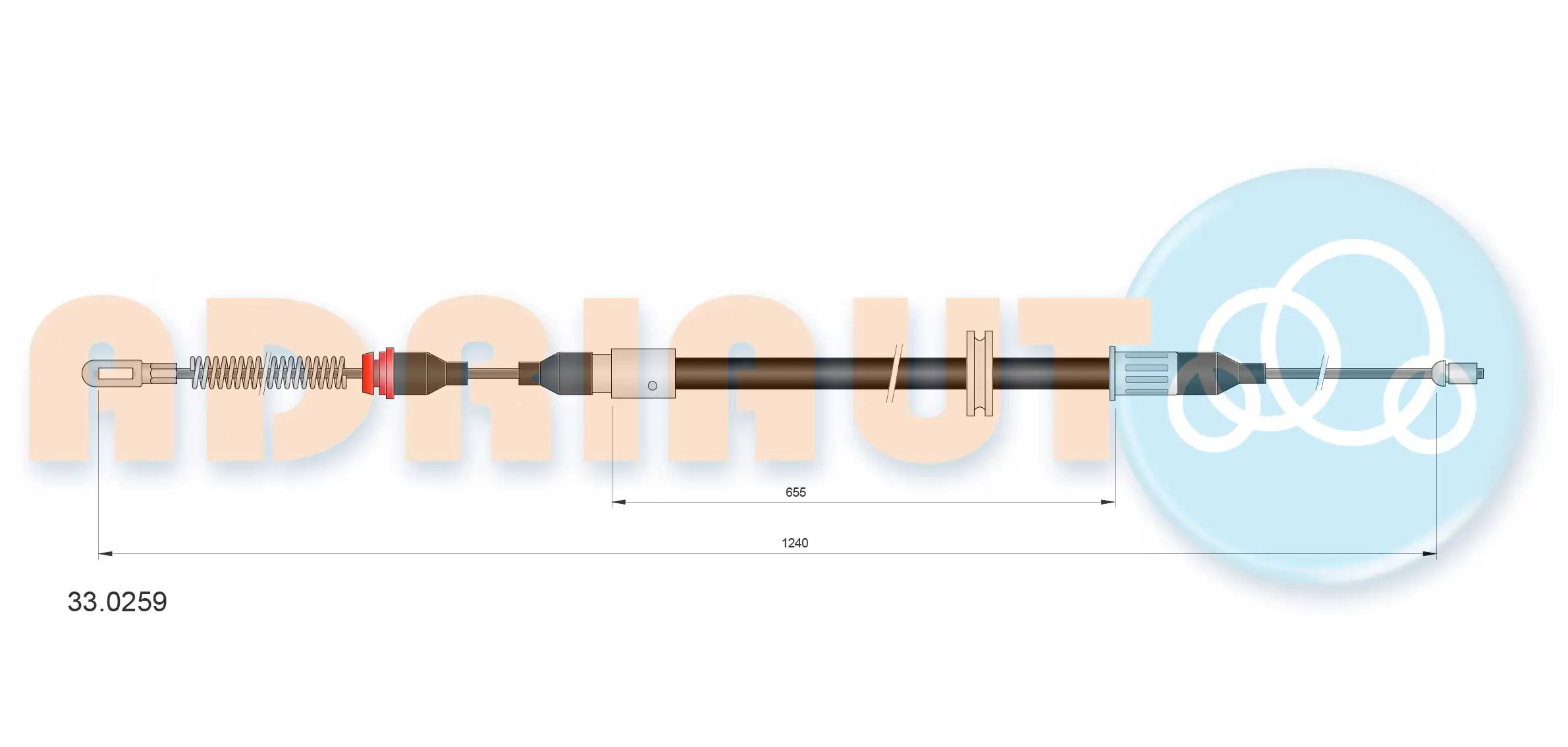 Cable Pull, parking brake 33.0259