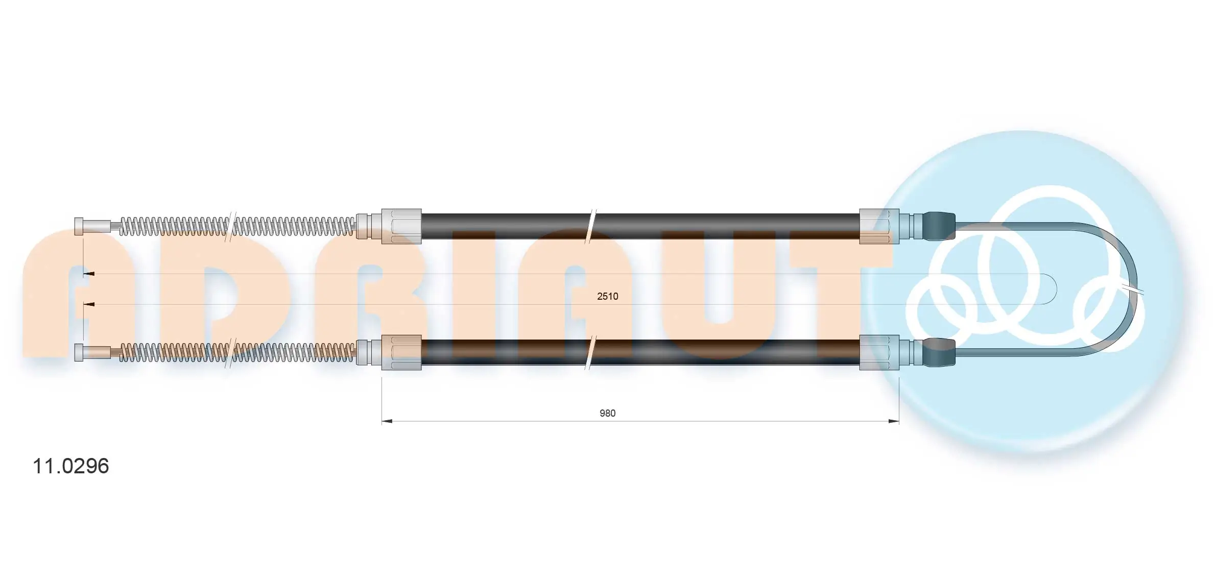 Cable Pull, parking brake 11.0296