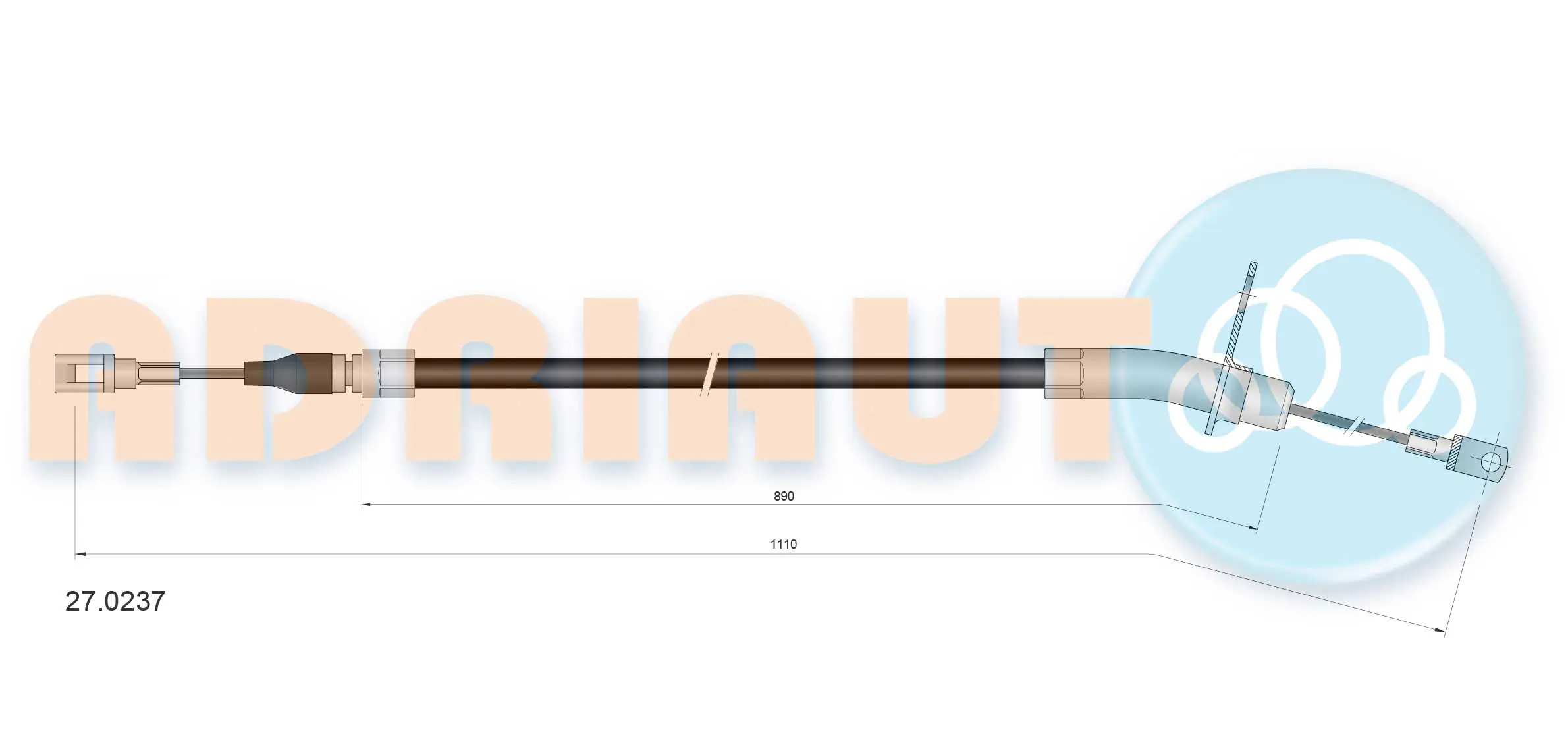 Cable Pull, parking brake 27.0237