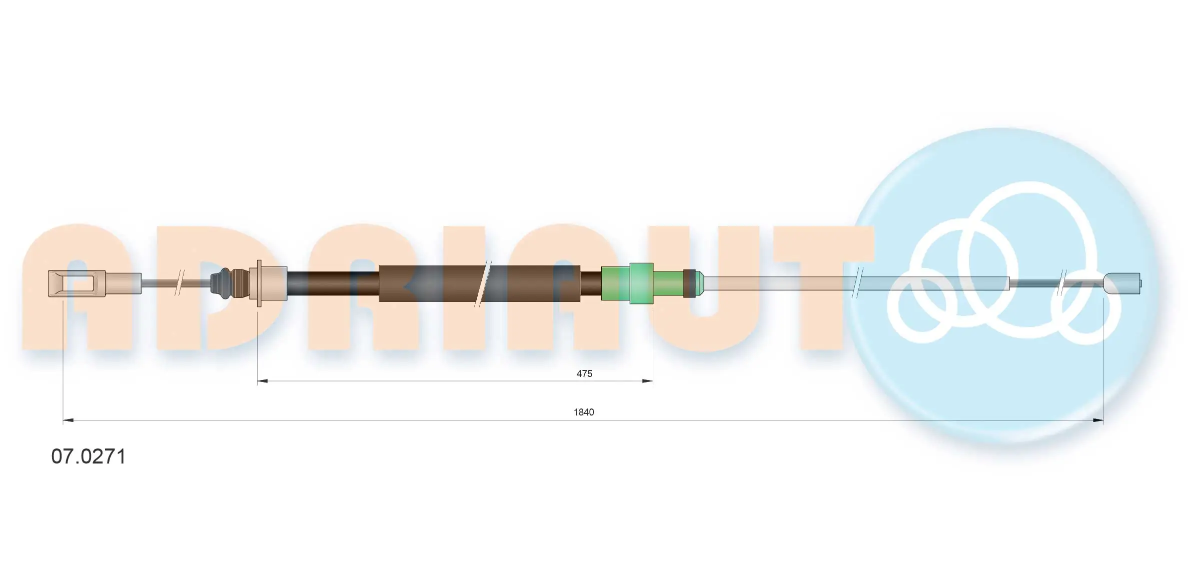Cable Pull, parking brake 07.0271