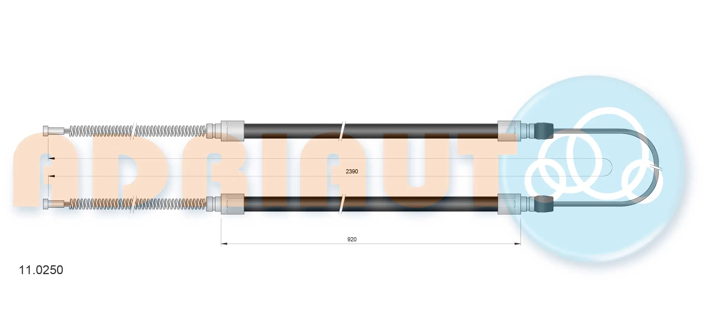 Cable Pull, parking brake 11.0250