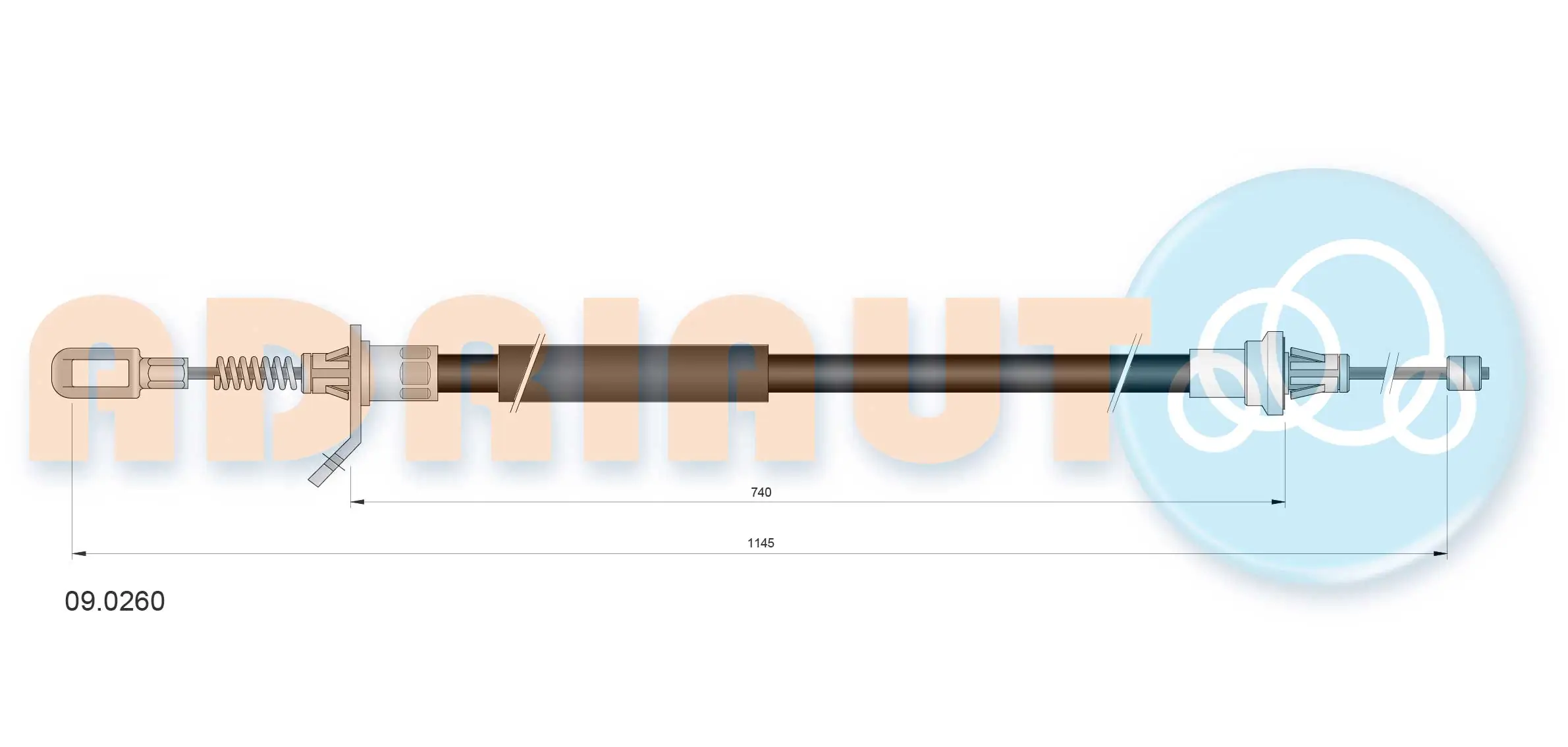 Cable Pull, parking brake 09.0260