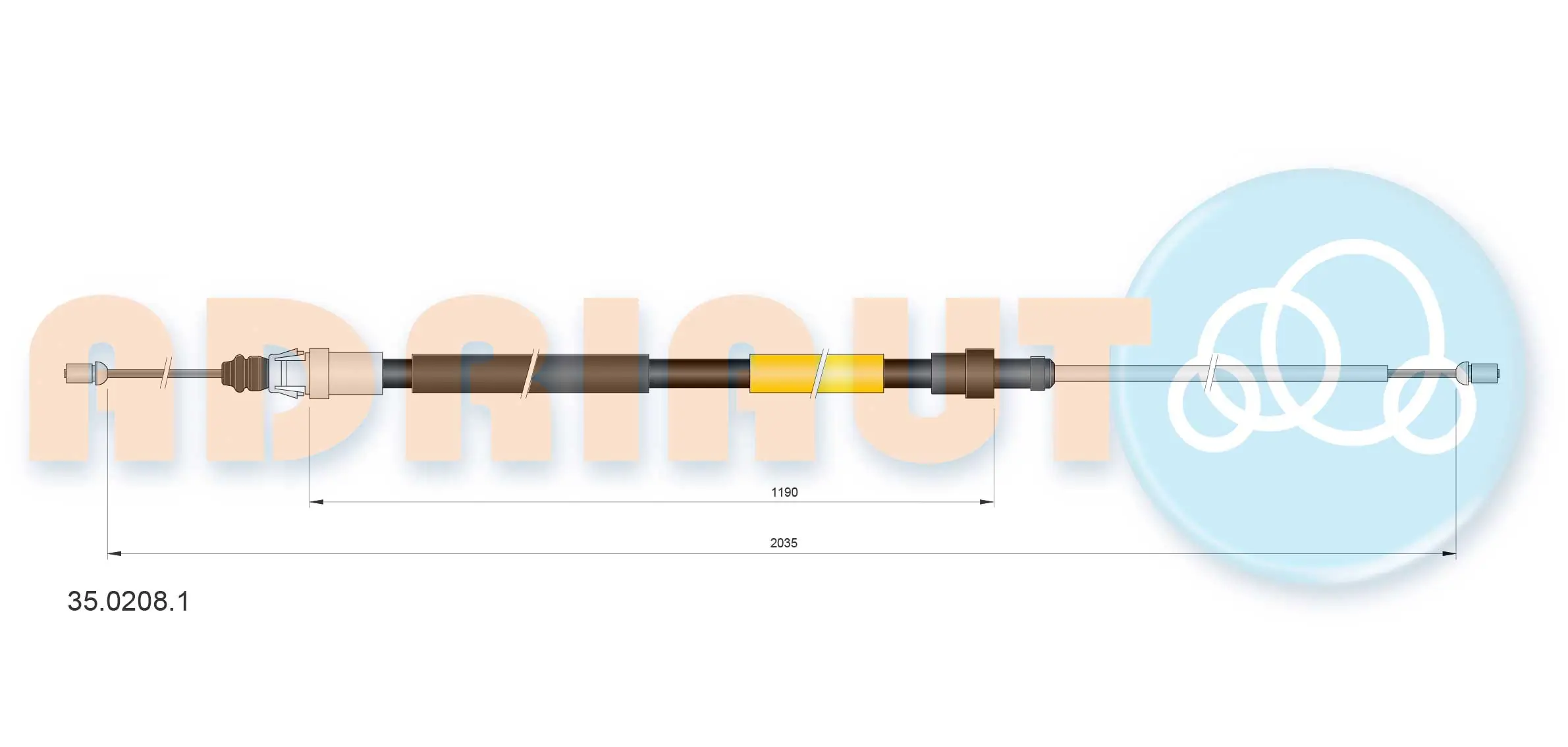 Cable Pull, parking brake 35.0208.1