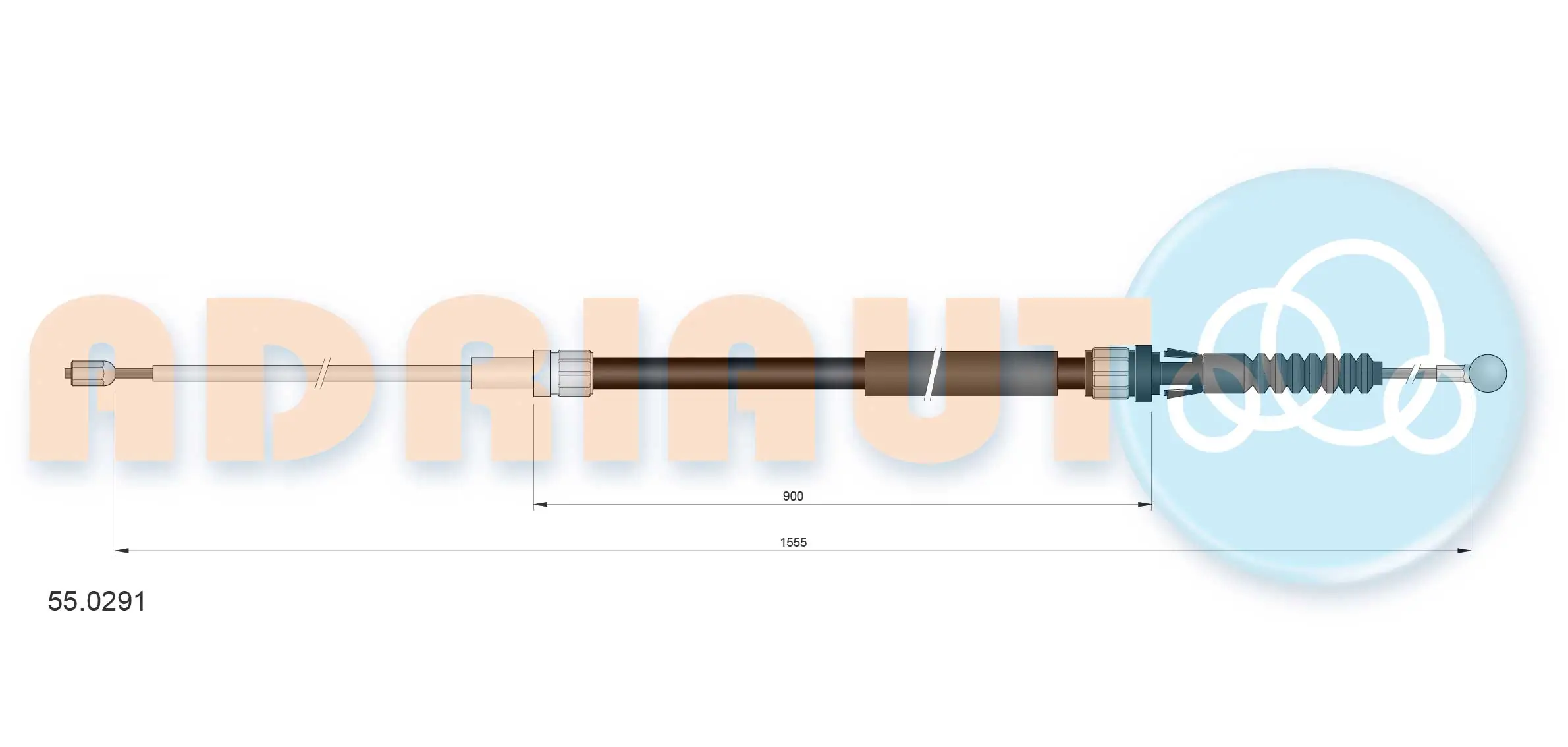 Cable Pull, parking brake 55.0291