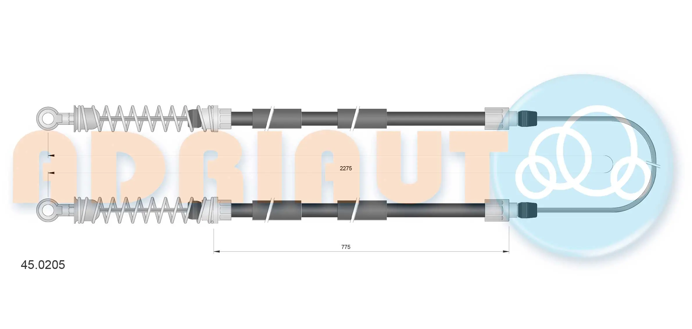 Cable Pull, parking brake 45.0205