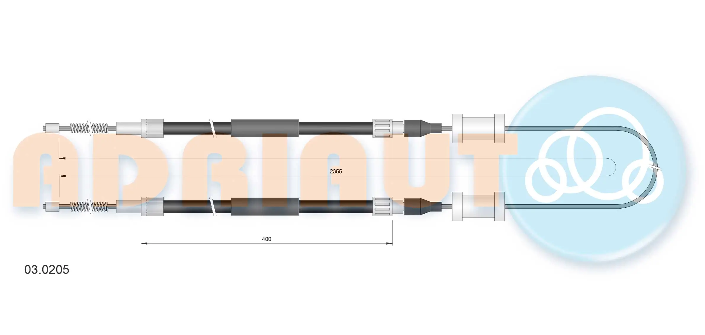 Cable Pull, parking brake 03.0205