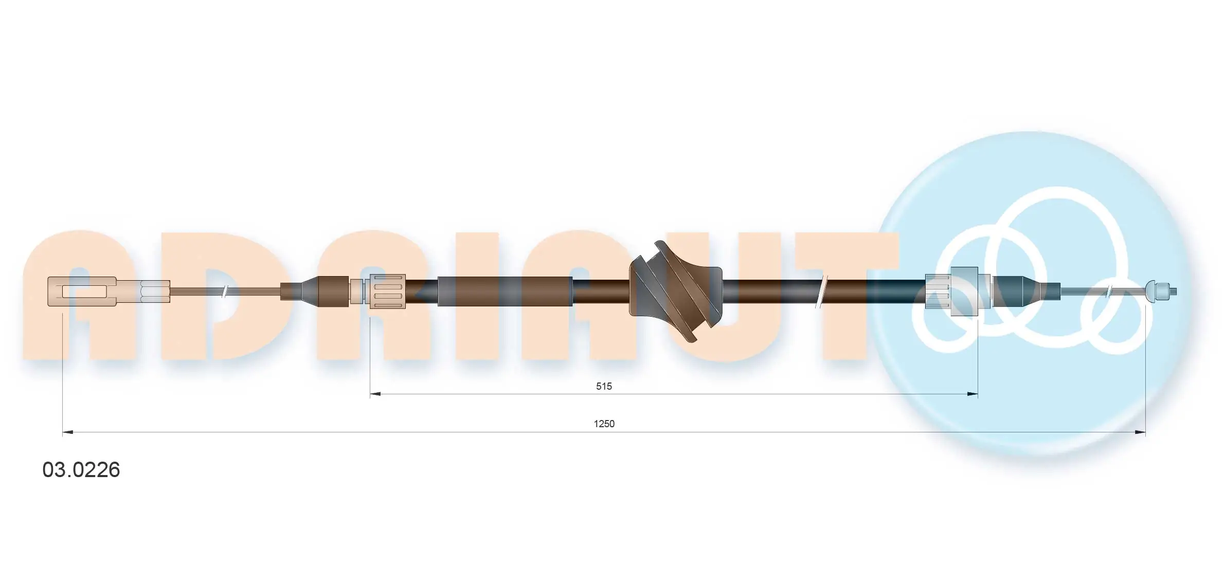Cable Pull, parking brake 03.0226