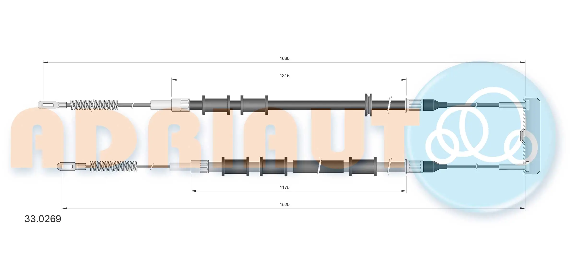 Cable Pull, parking brake 33.0269