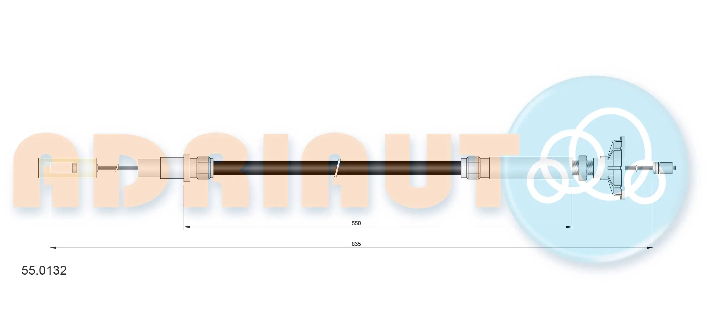 Cable Pull, clutch control 55.0132