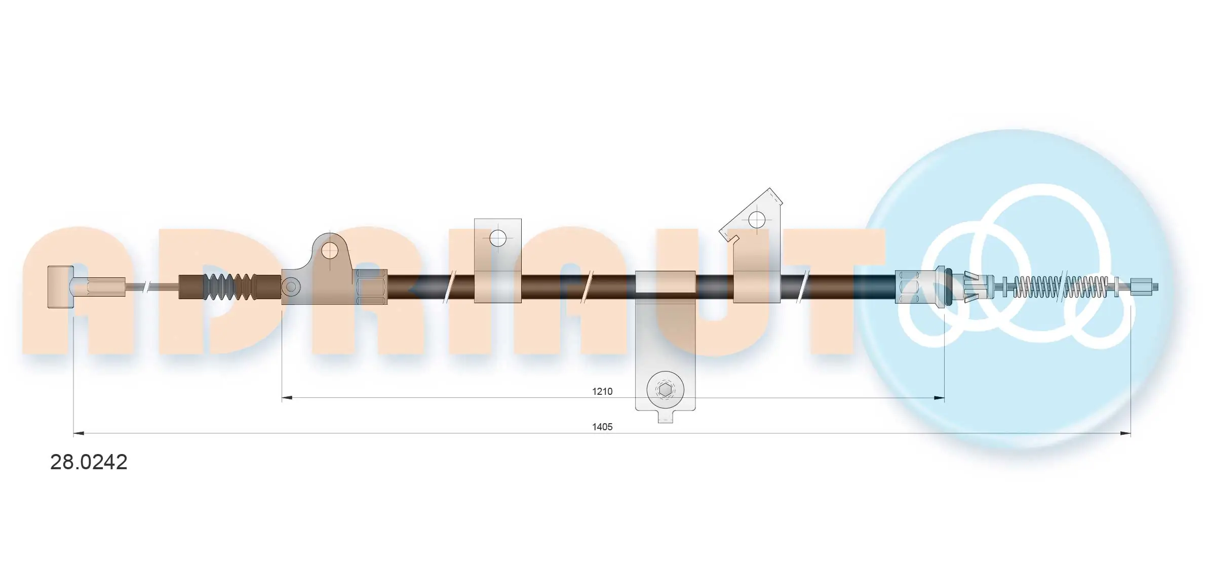 Cable Pull, parking brake 28.0242