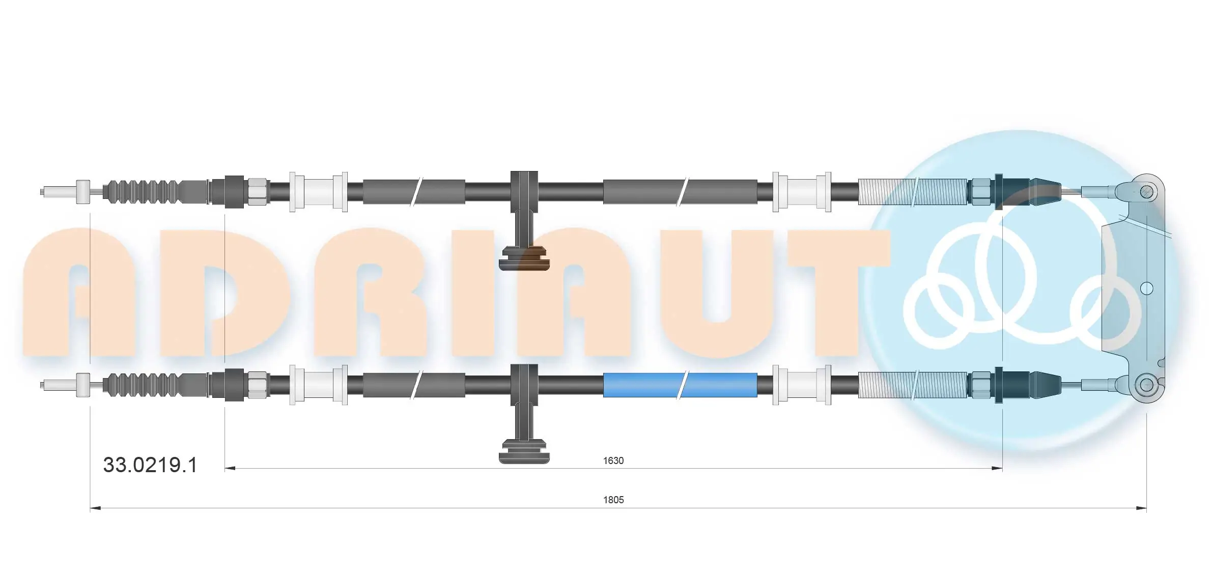 Cable Pull, parking brake 33.0219.1