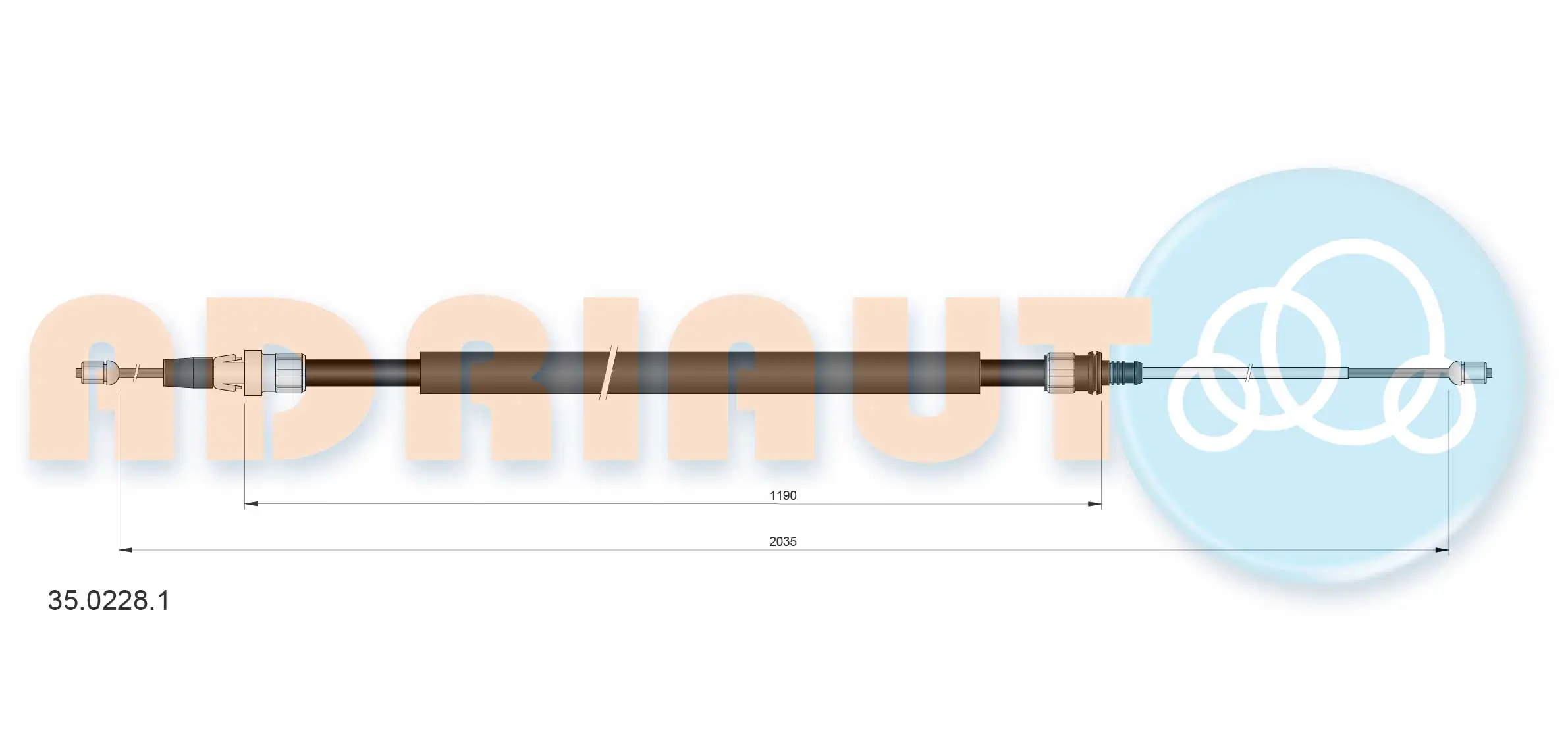 Cable Pull, parking brake 35.0228.1