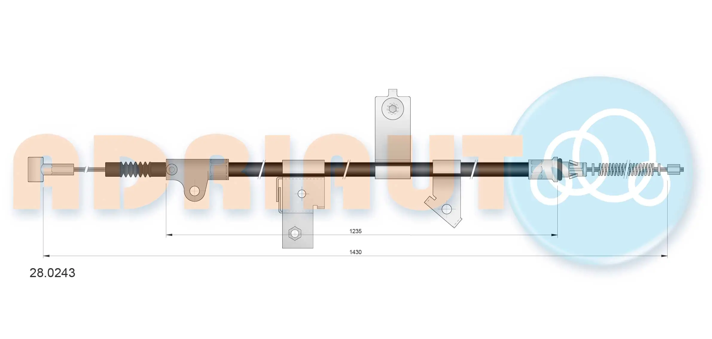 Cable Pull, parking brake 28.0243