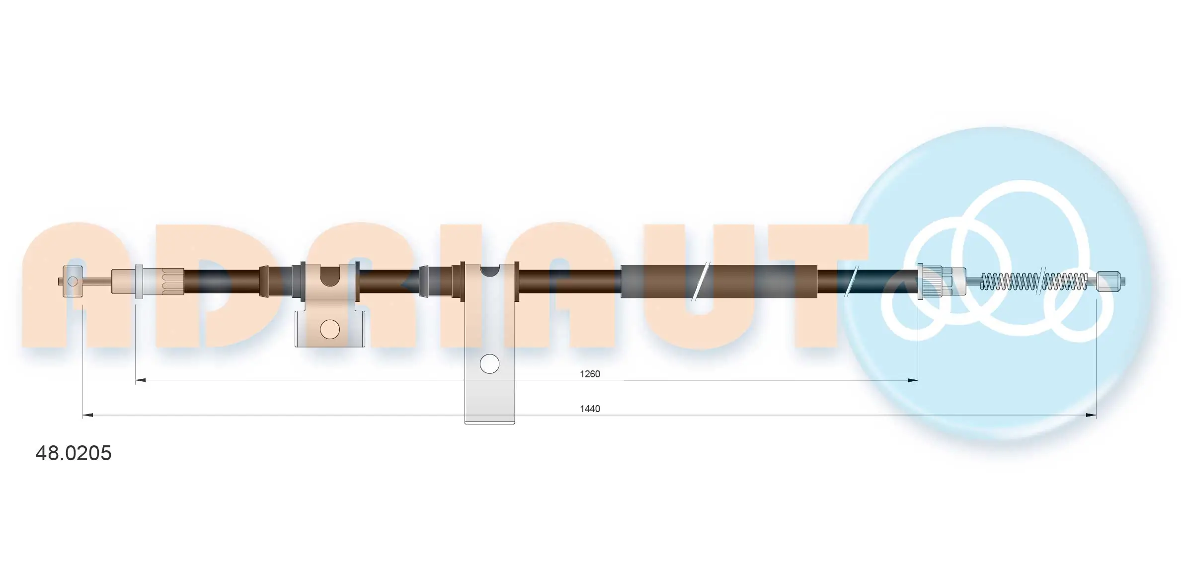 Cable Pull, parking brake 48.0205