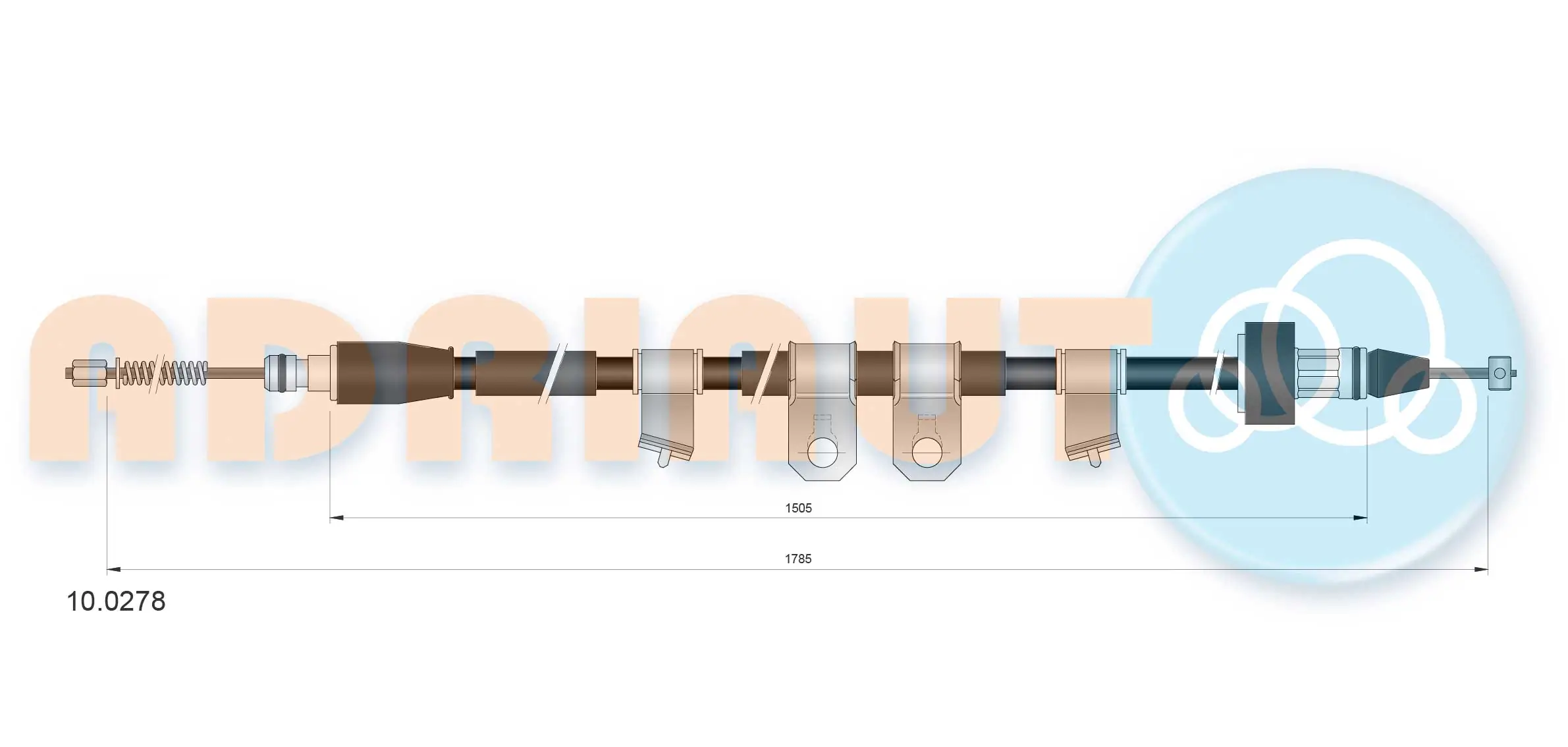 Cable Pull, parking brake 10.0278