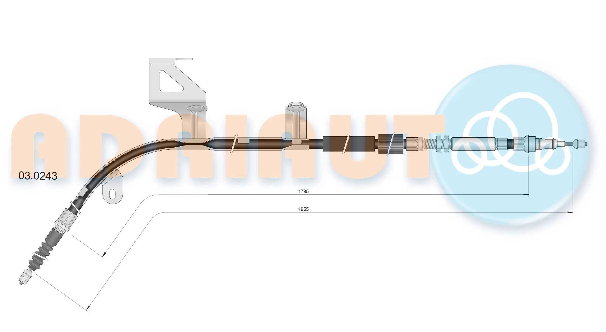 Cable Pull, parking brake 03.0243