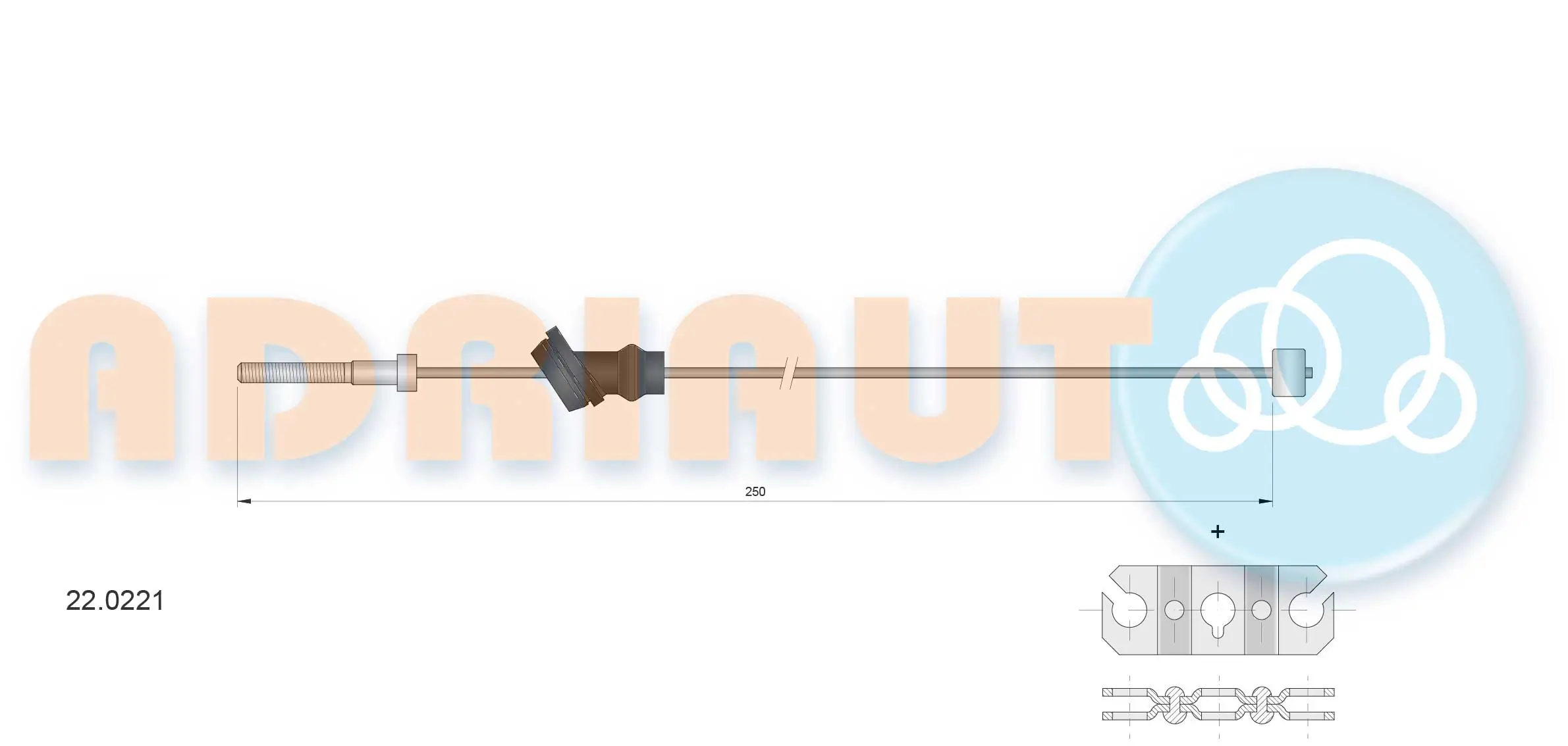 Cable Pull, parking brake 22.0221