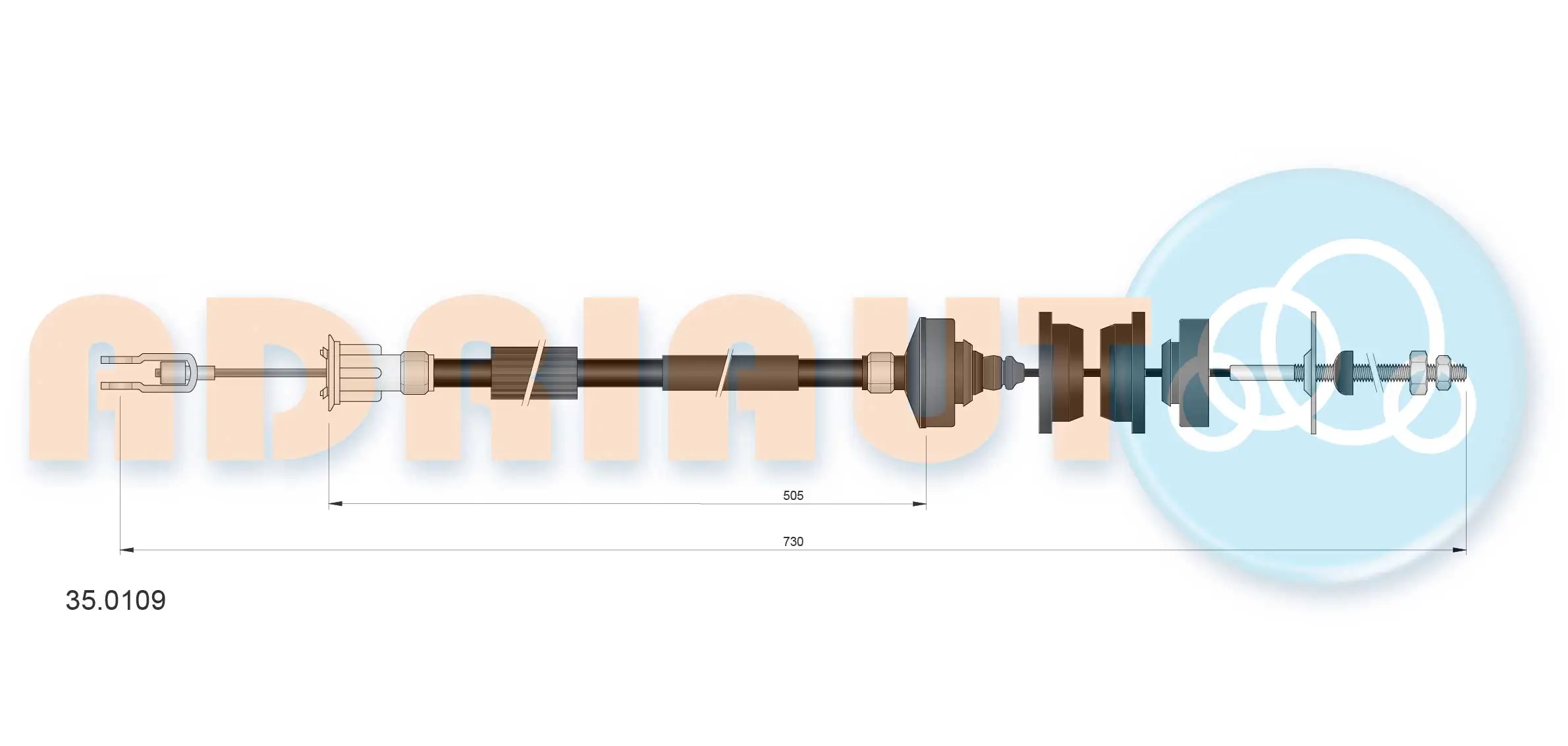 Cable Pull, clutch control 35.0109