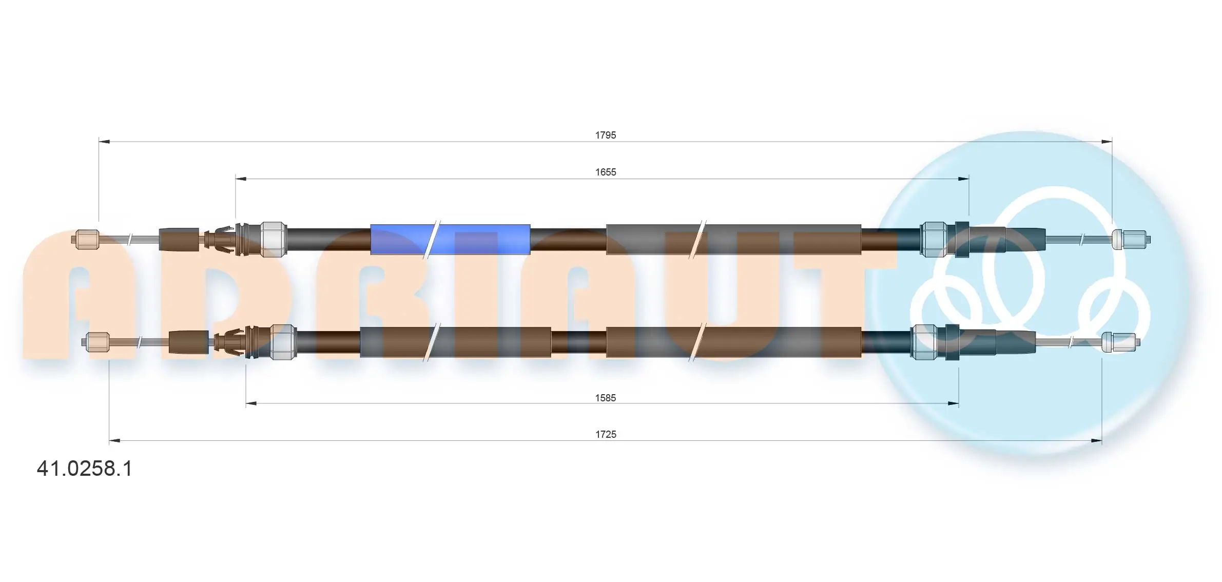 Cable Pull, parking brake 41.0258.1