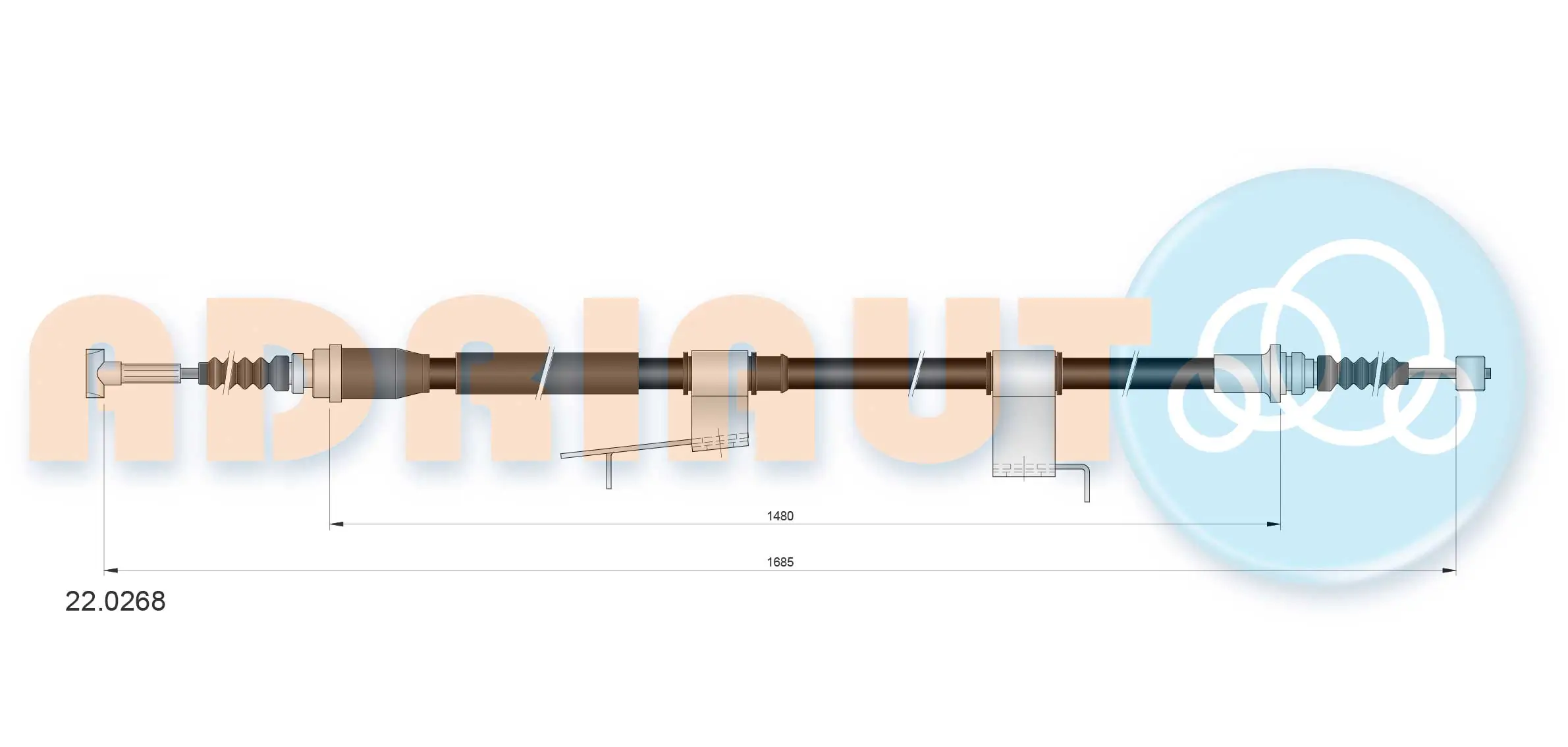 Cable Pull, parking brake 22.0268