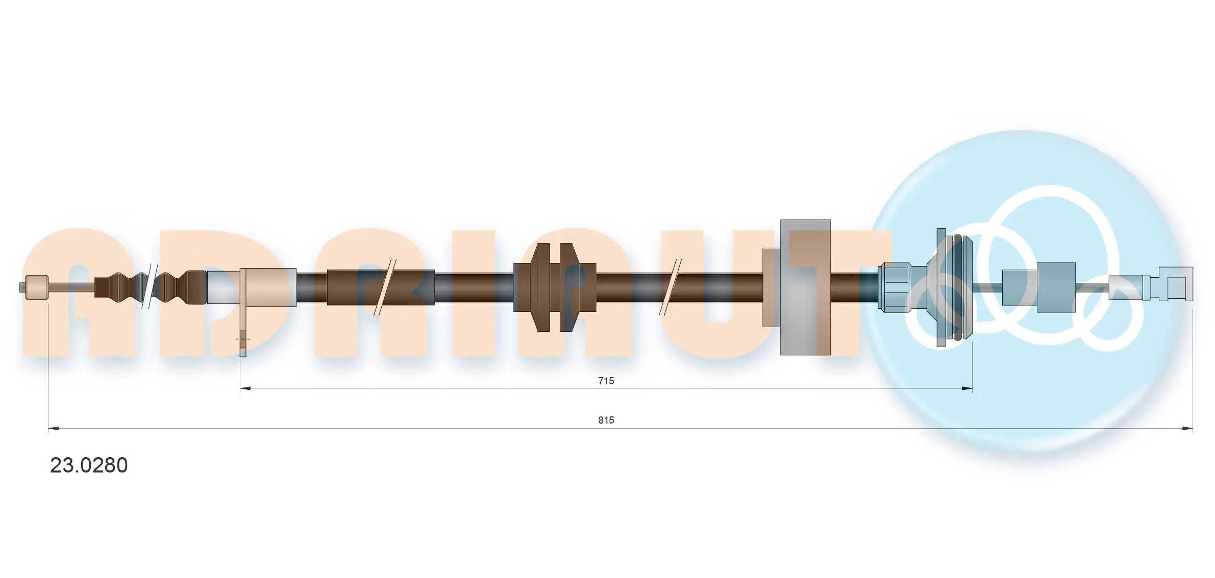 Cable Pull, parking brake 23.0280
