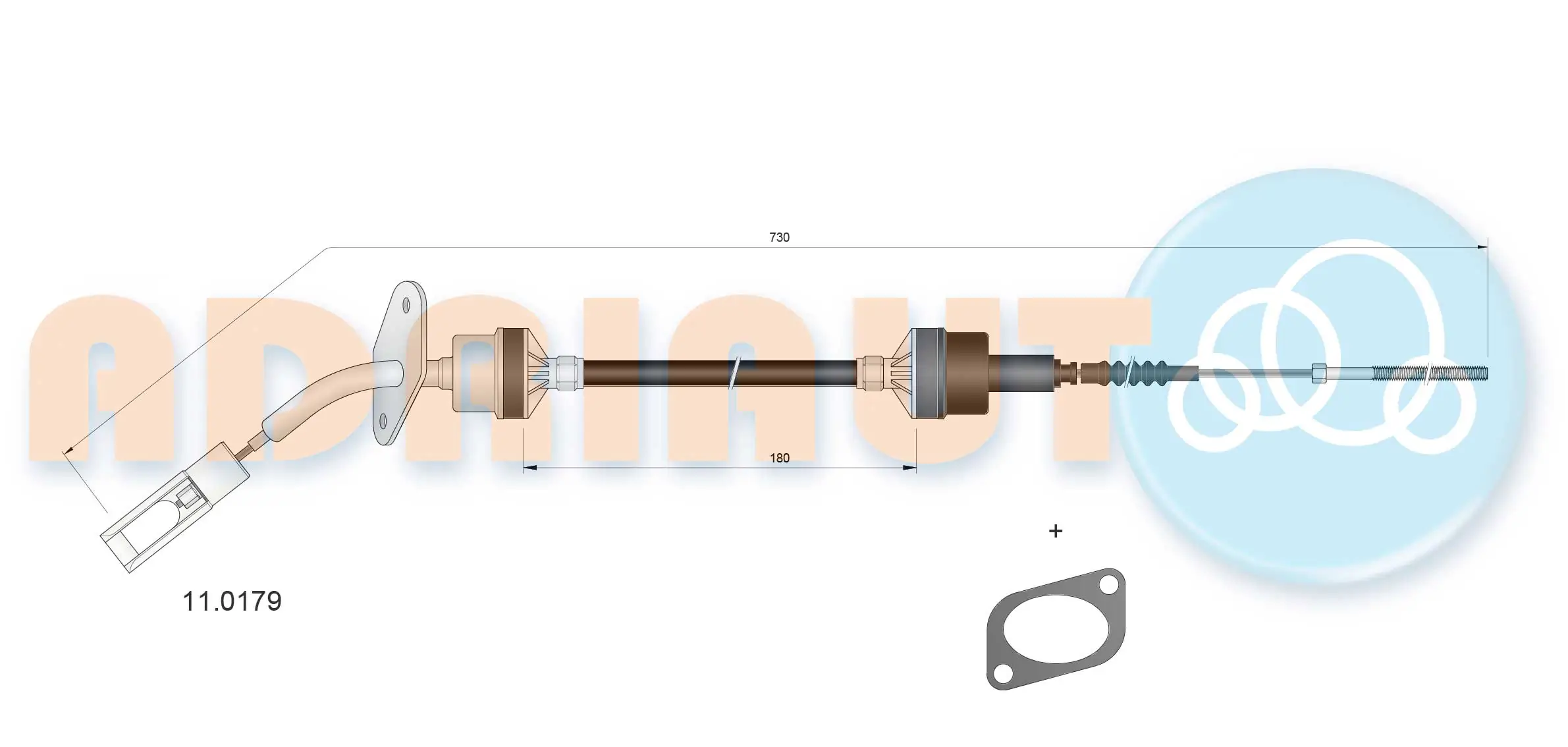 Cable Pull, clutch control 11.0179