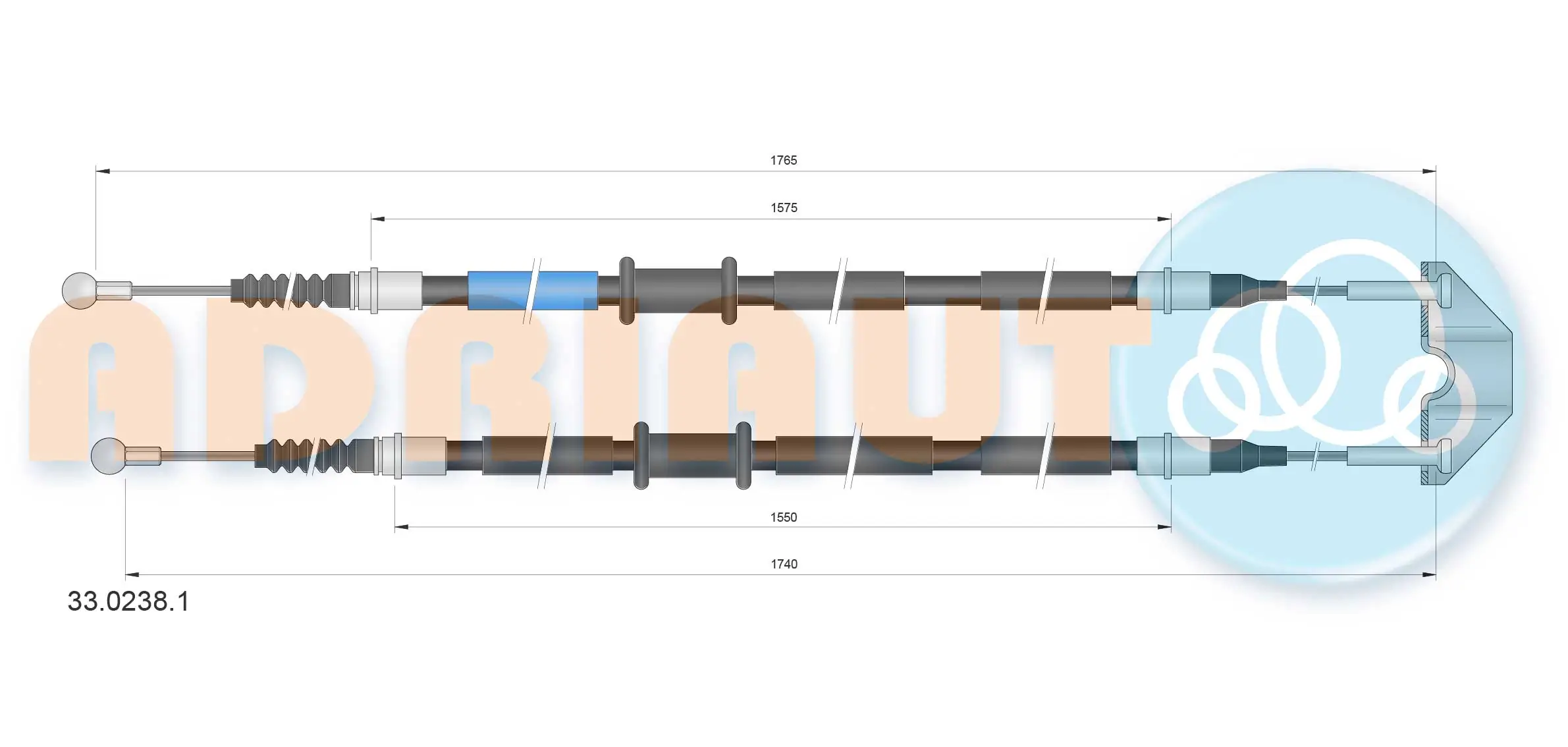 Cable Pull, parking brake 33.0238.1
