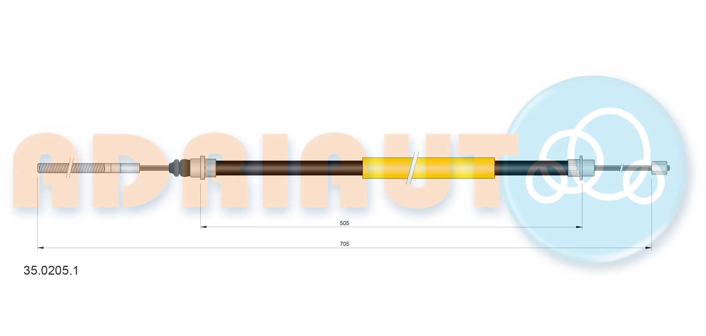 Cable Pull, parking brake 35.0205.1