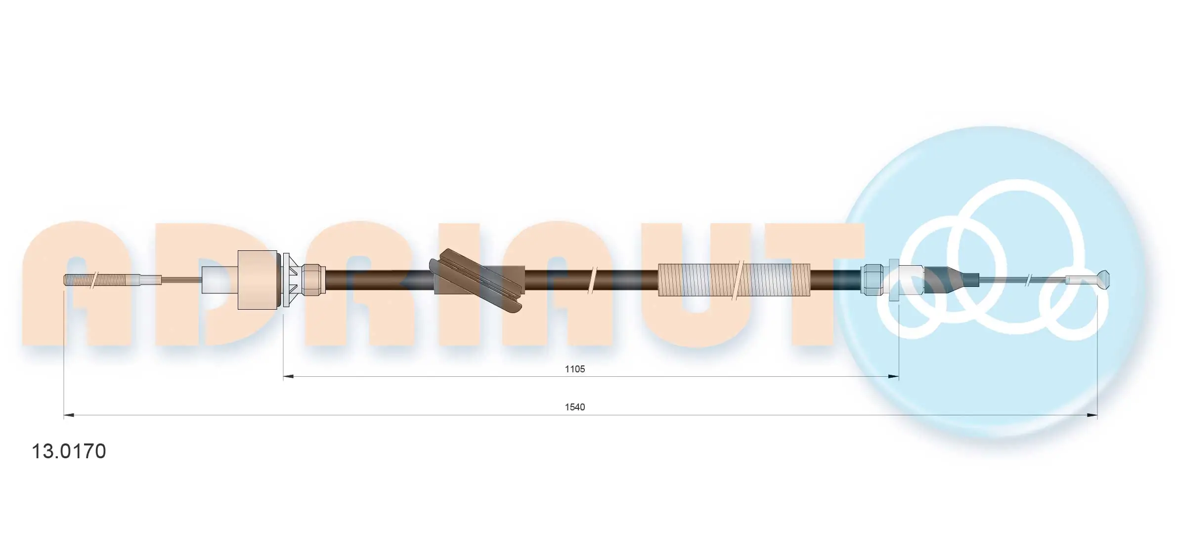 Cable Pull, clutch control 13.0170