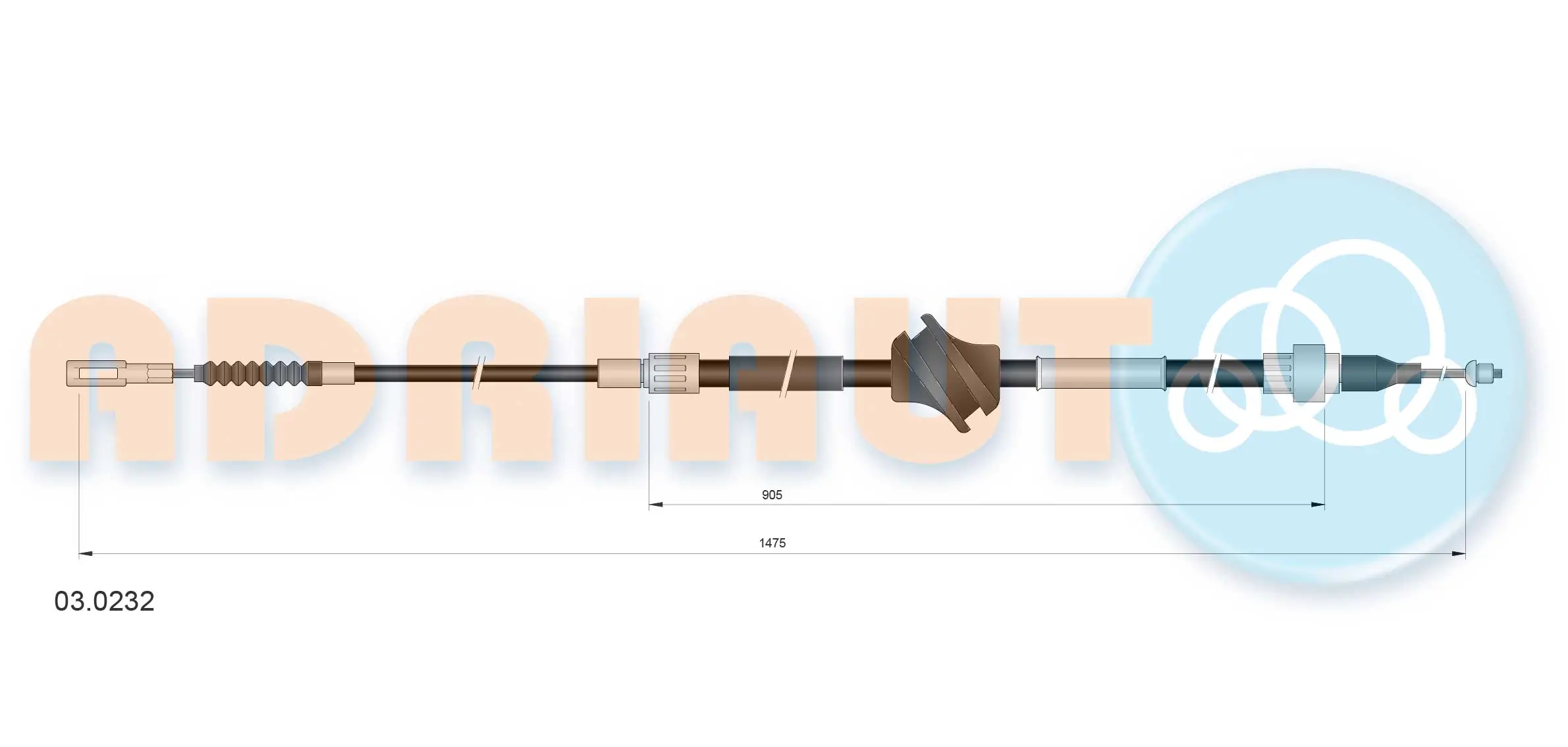 Cable Pull, parking brake 03.0232