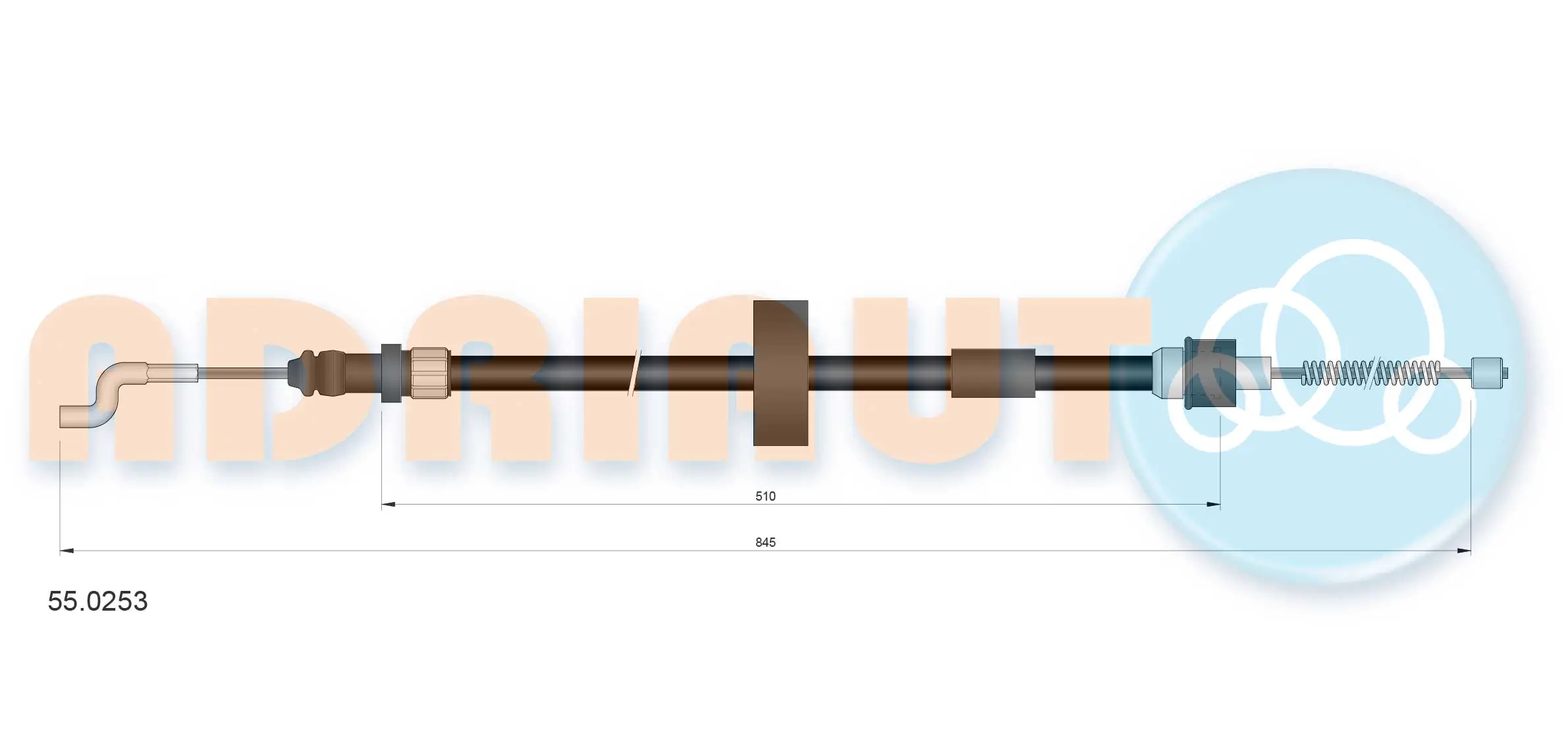 Cable Pull, parking brake 55.0253