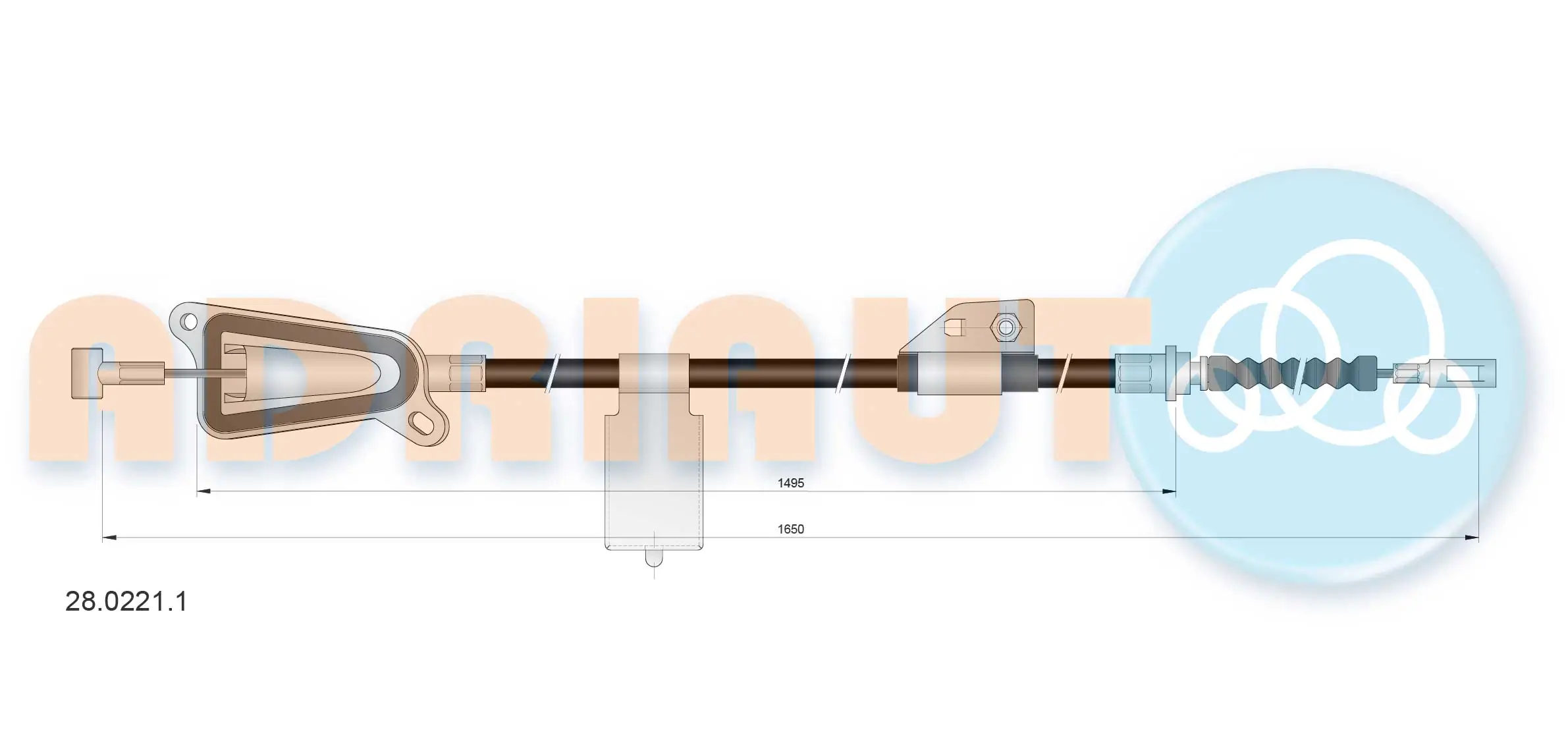 Cable Pull, parking brake 28.0221.1