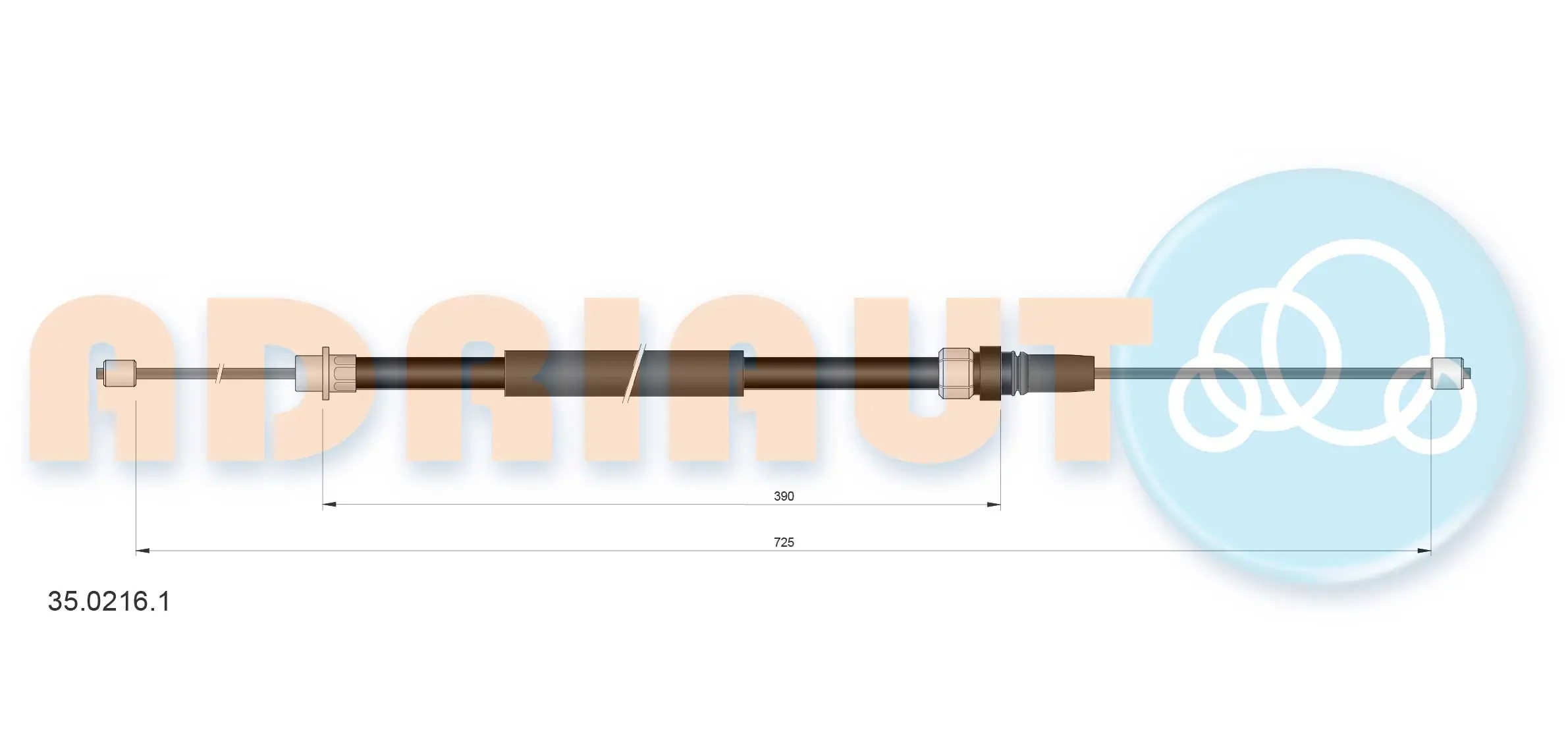Cable Pull, parking brake 35.0216.1