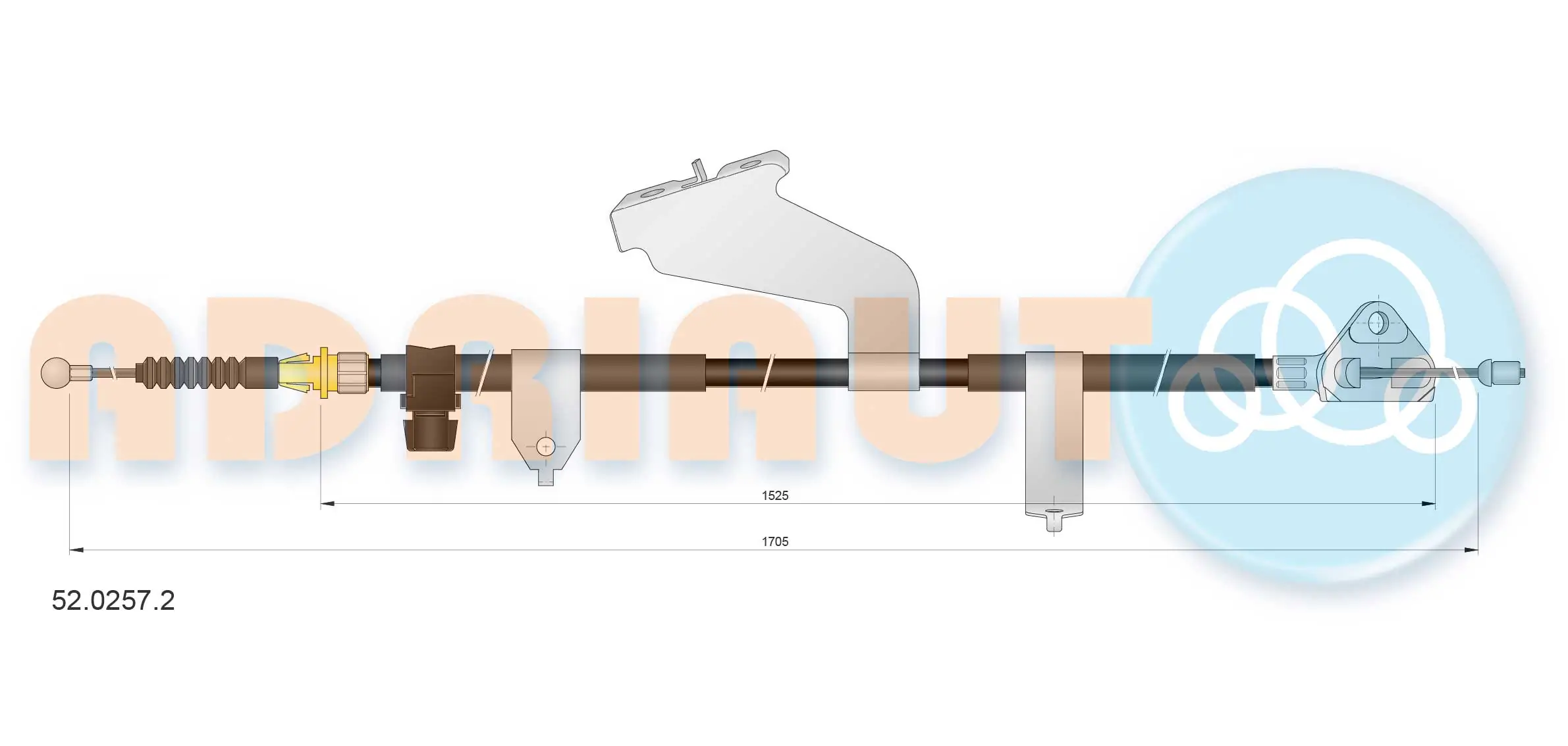 Cable Pull, parking brake 52.0257.2