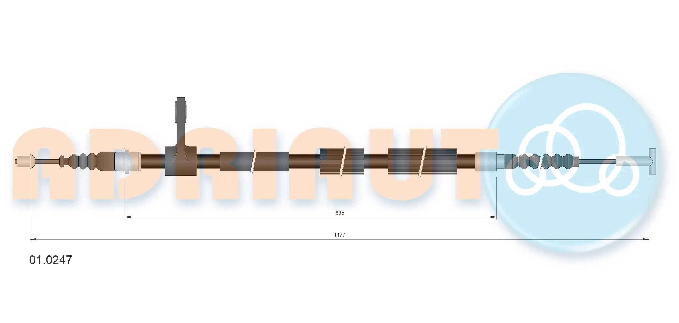 Cable Pull, parking brake 01.0247