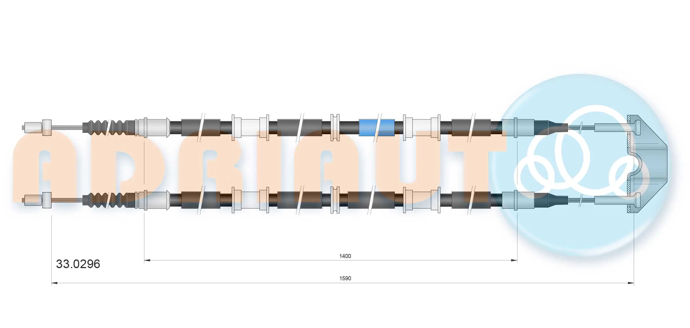 Cable Pull, parking brake 33.0296