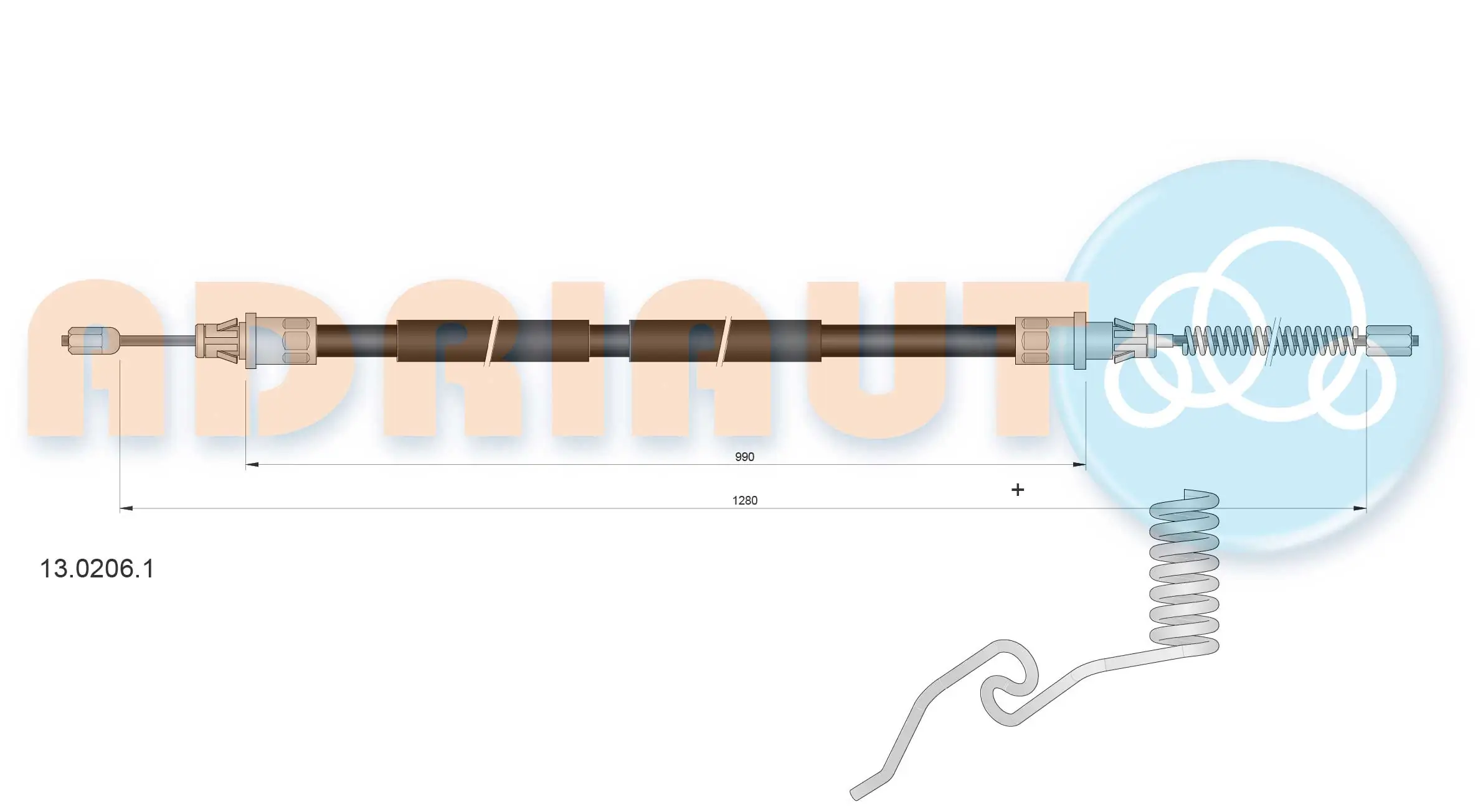 Cable Pull, parking brake 13.0206.1