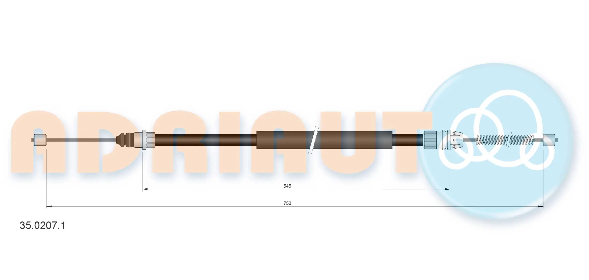 Cable Pull, parking brake 35.0207.1