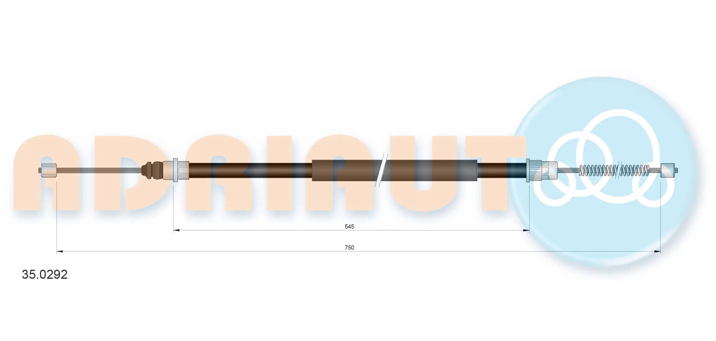 Cable Pull, parking brake 35.0292