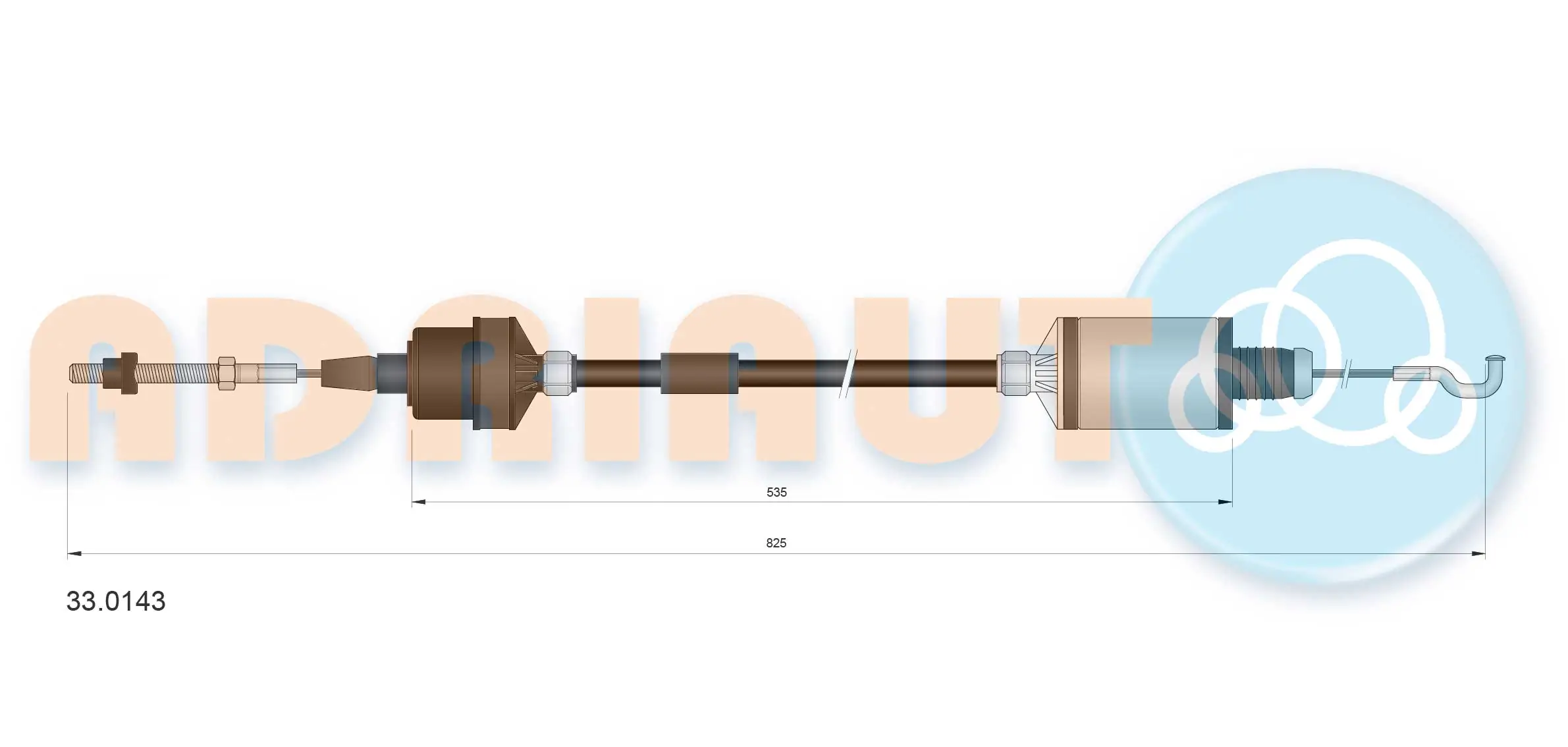 Cable Pull, clutch control 33.0143