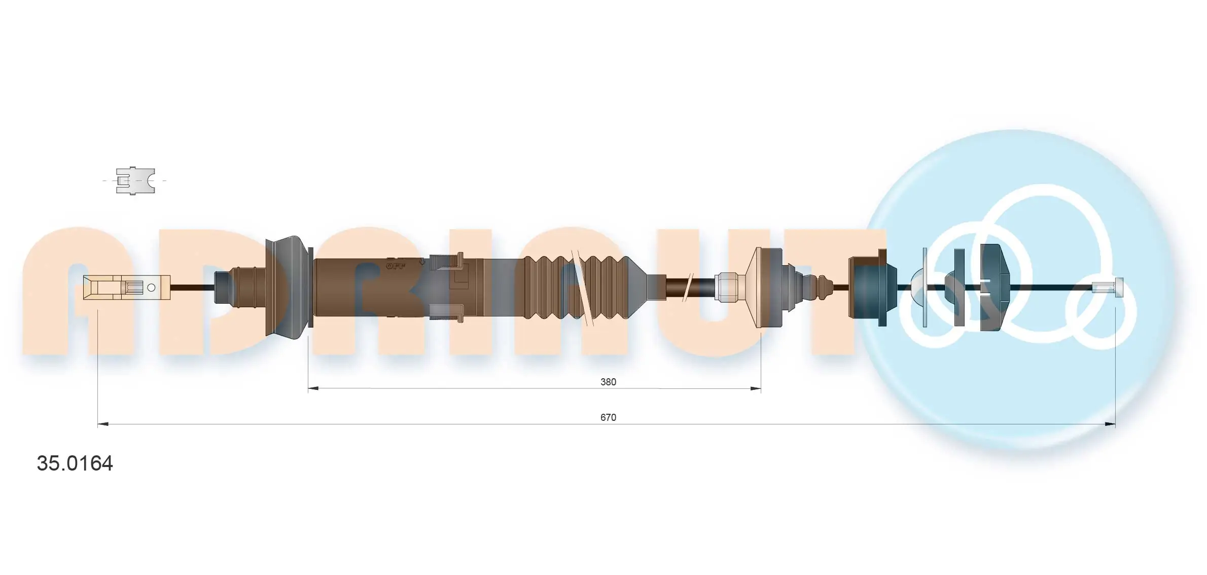 Cable Pull, clutch control 35.0164