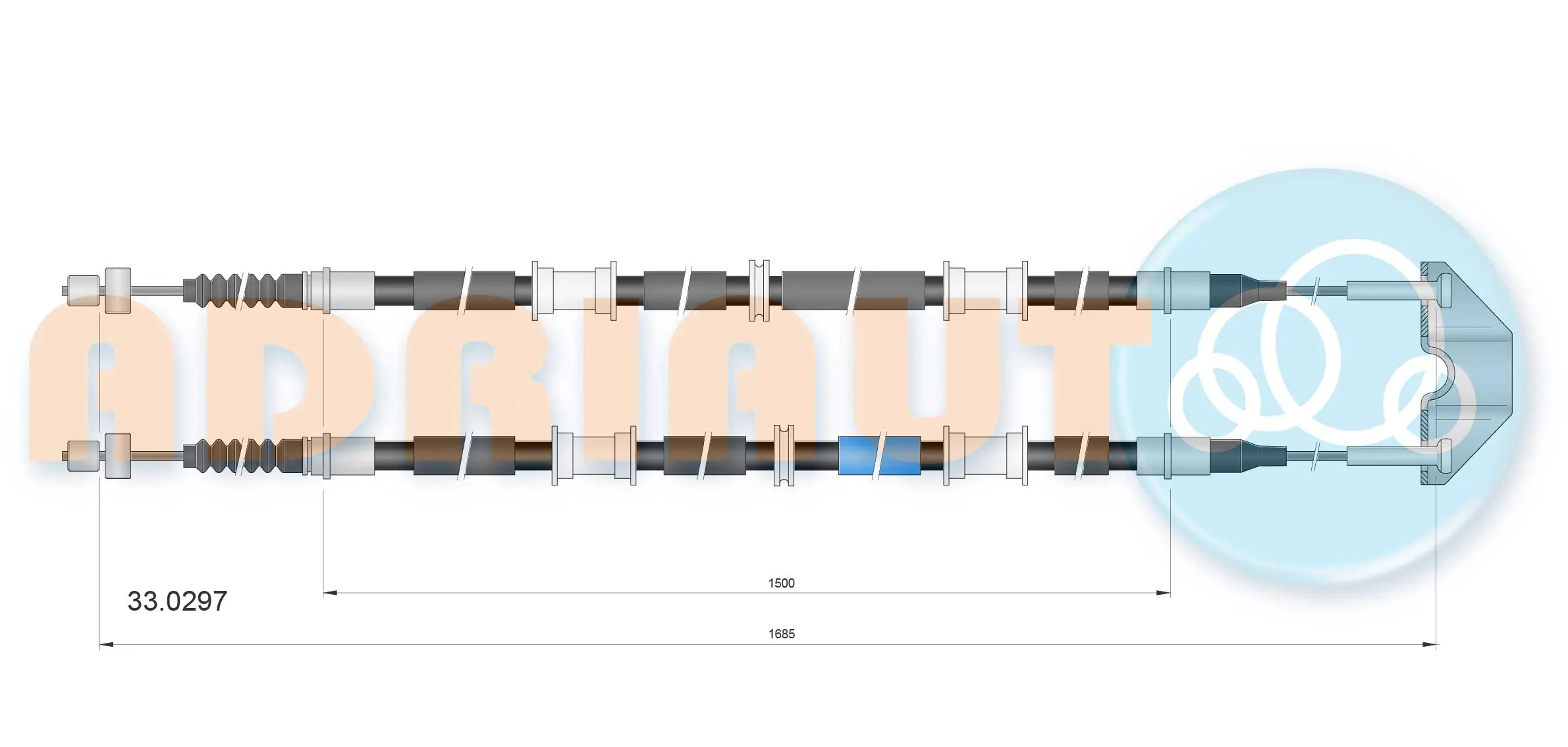 Cable Pull, parking brake 33.0297