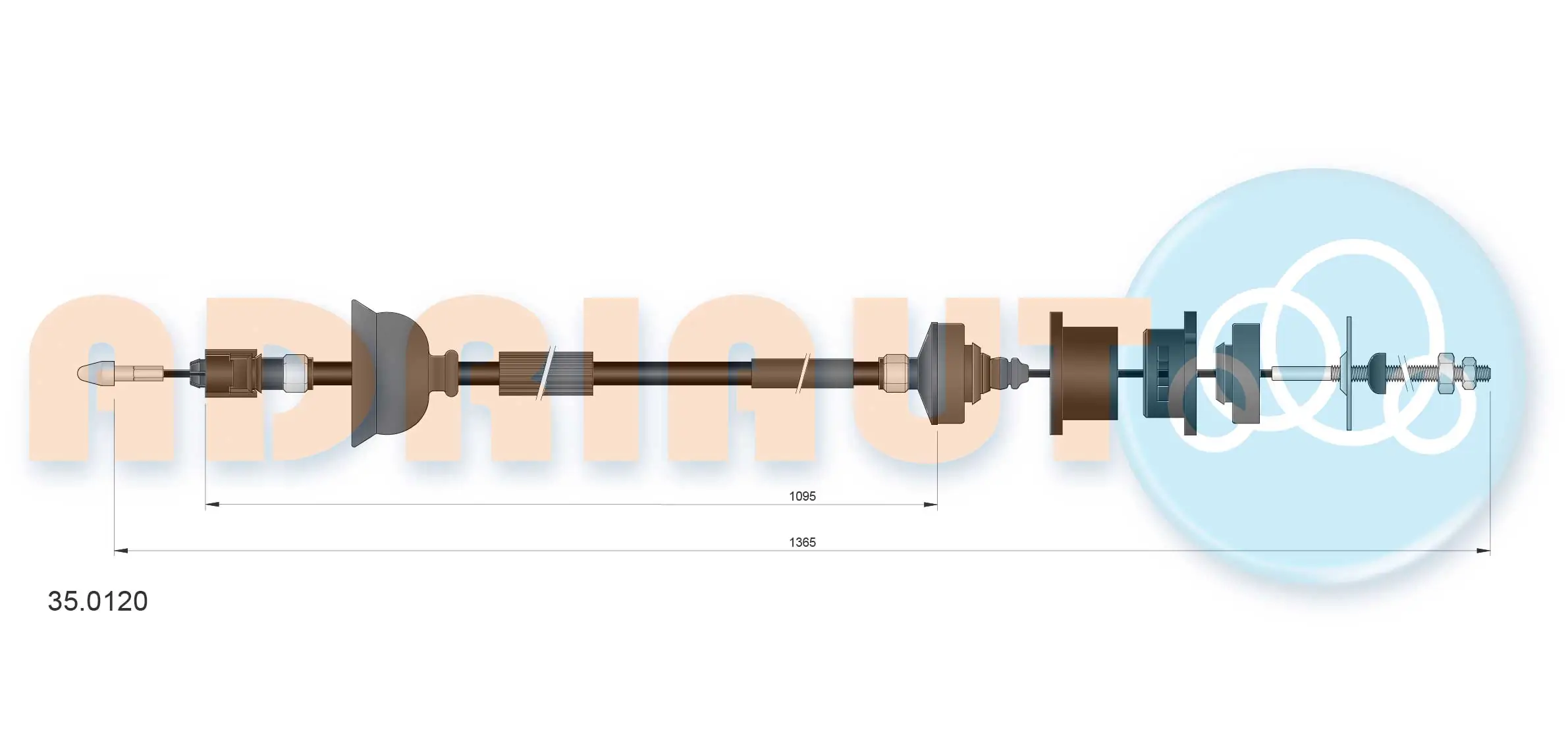 Cable Pull, clutch control 35.0120