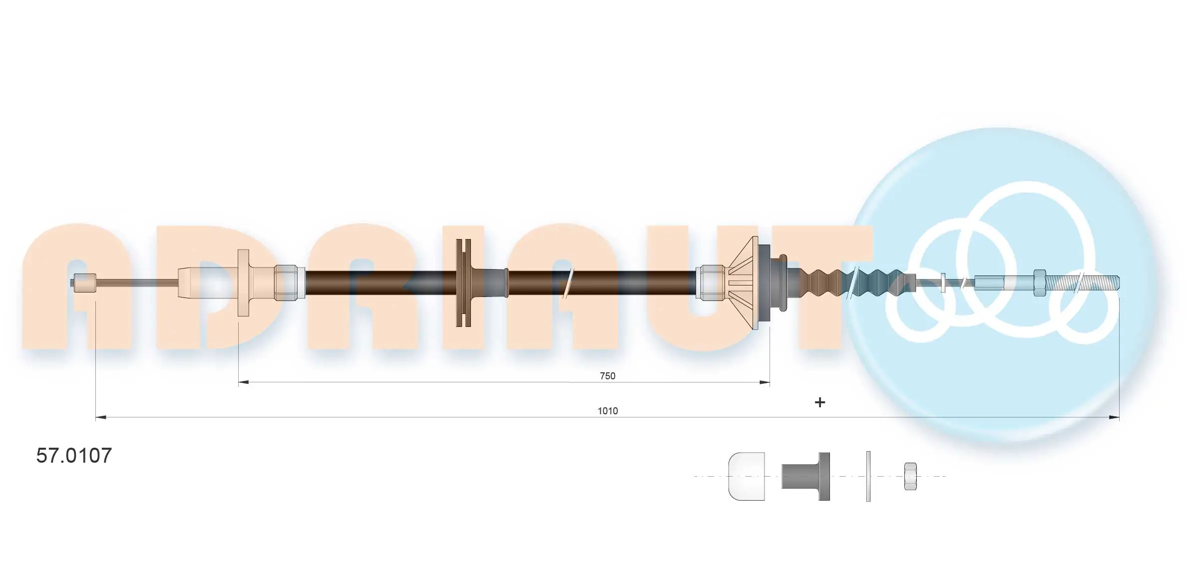 Cable de accionamiento, accionamiento del embrague 57.0107