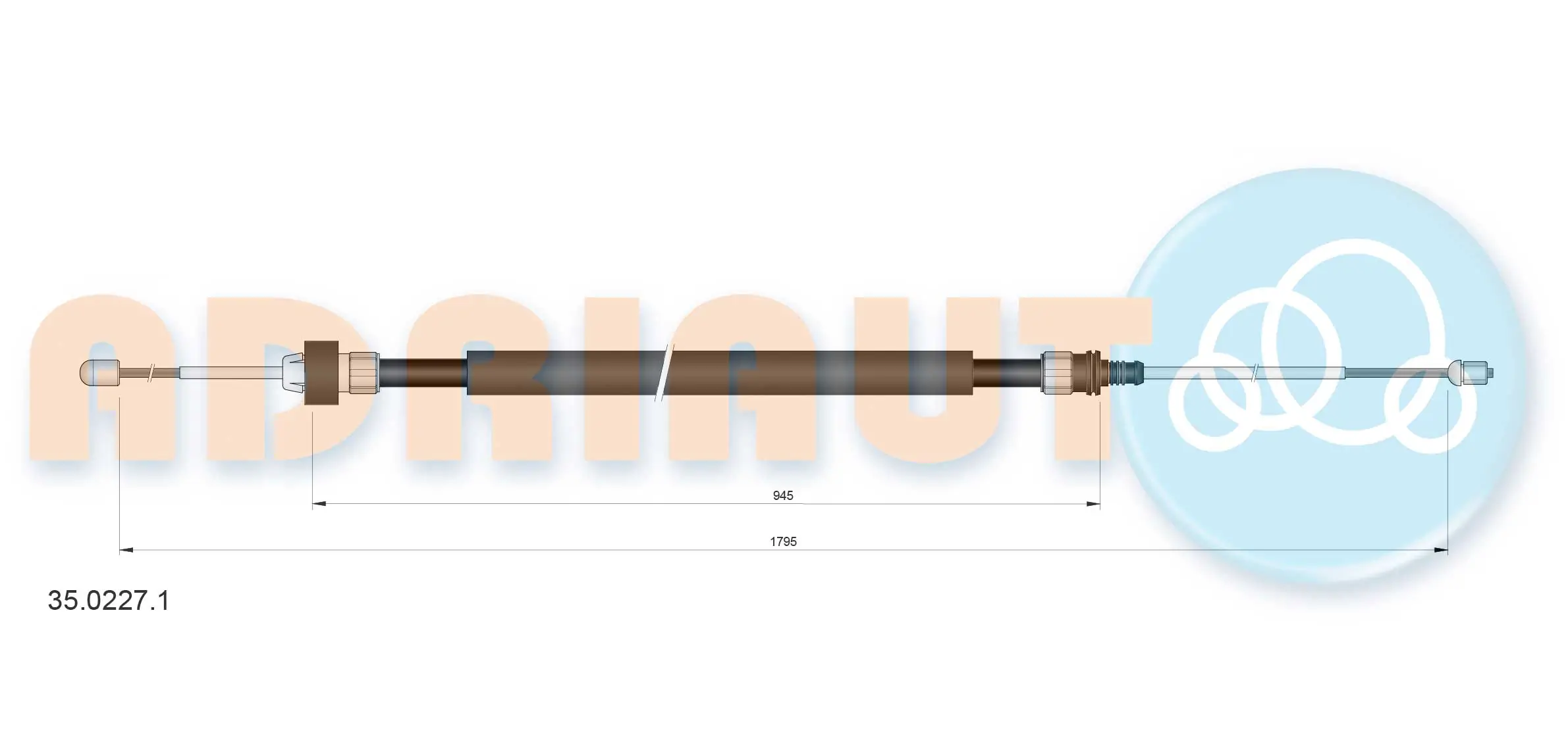 Cable Pull, parking brake 35.0227.1
