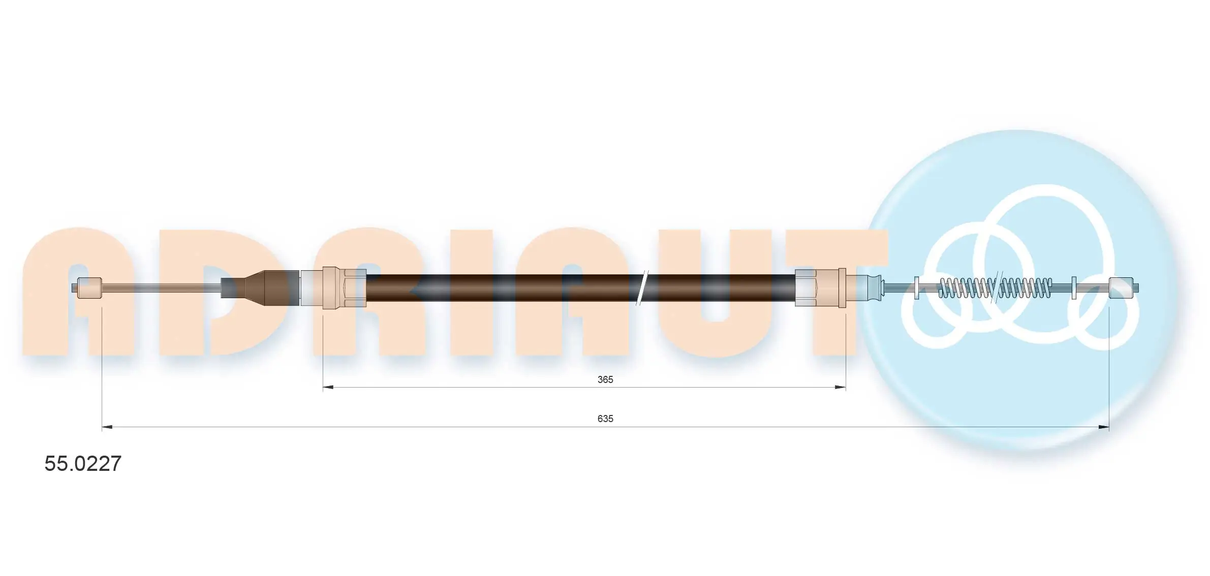 Cable Pull, parking brake 55.0227