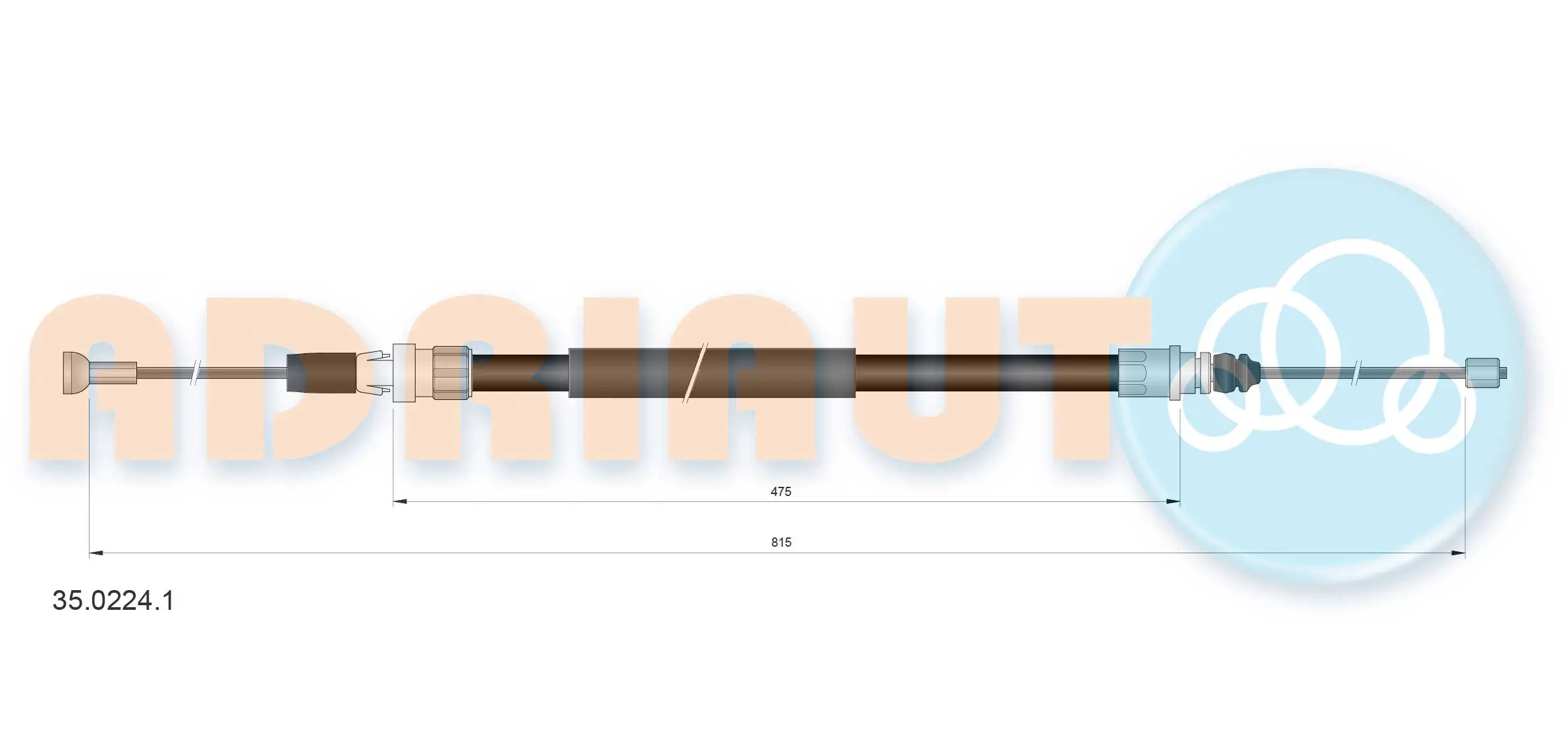 Cable Pull, parking brake 35.0224.1
