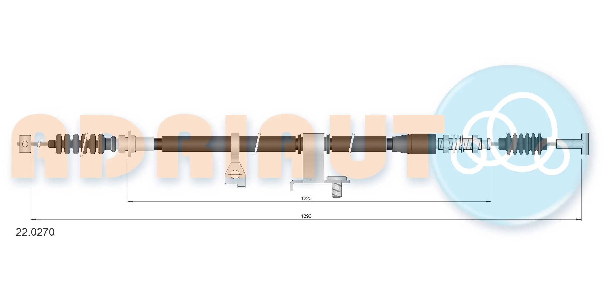 Cable Pull, parking brake 22.0270