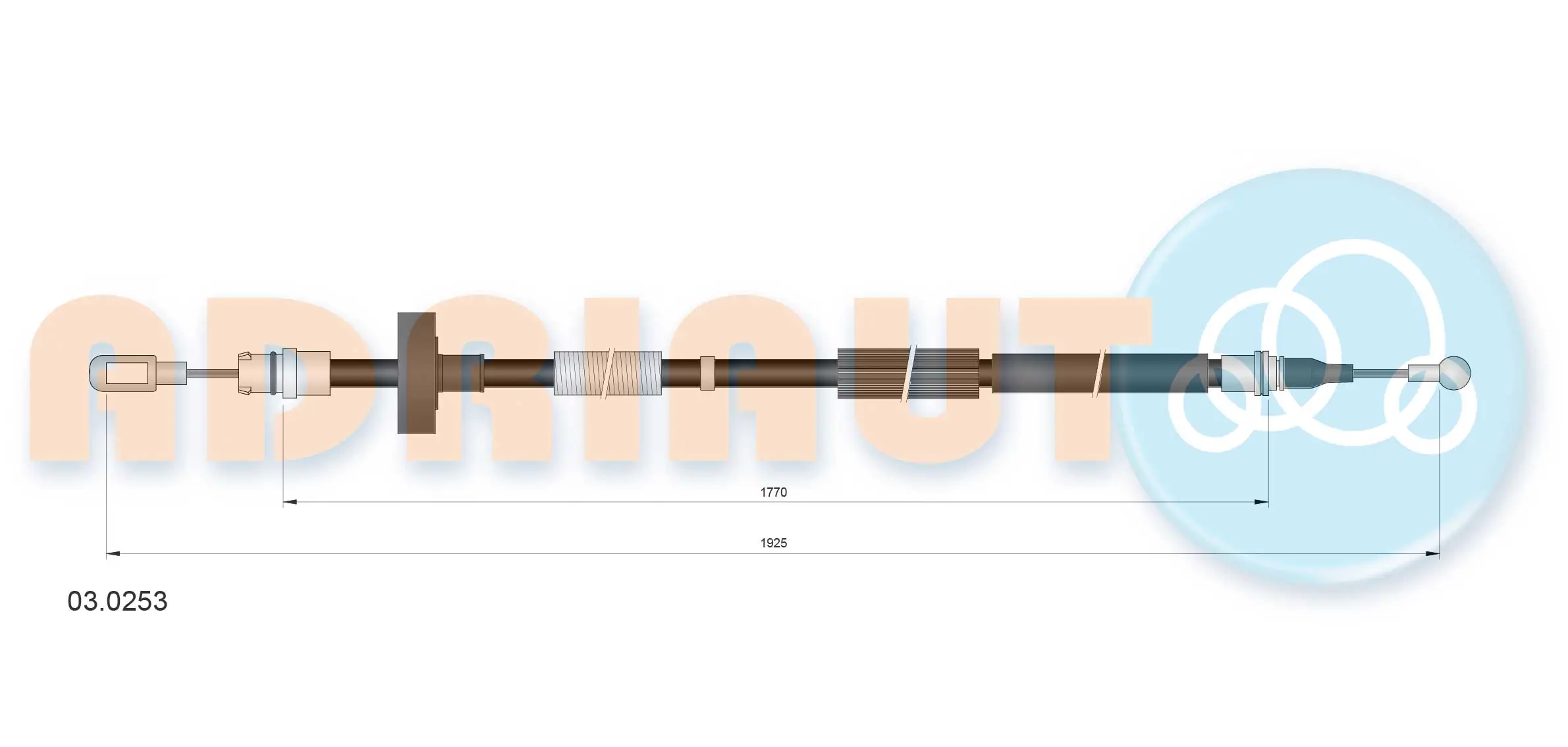 Cable Pull, parking brake 03.0253