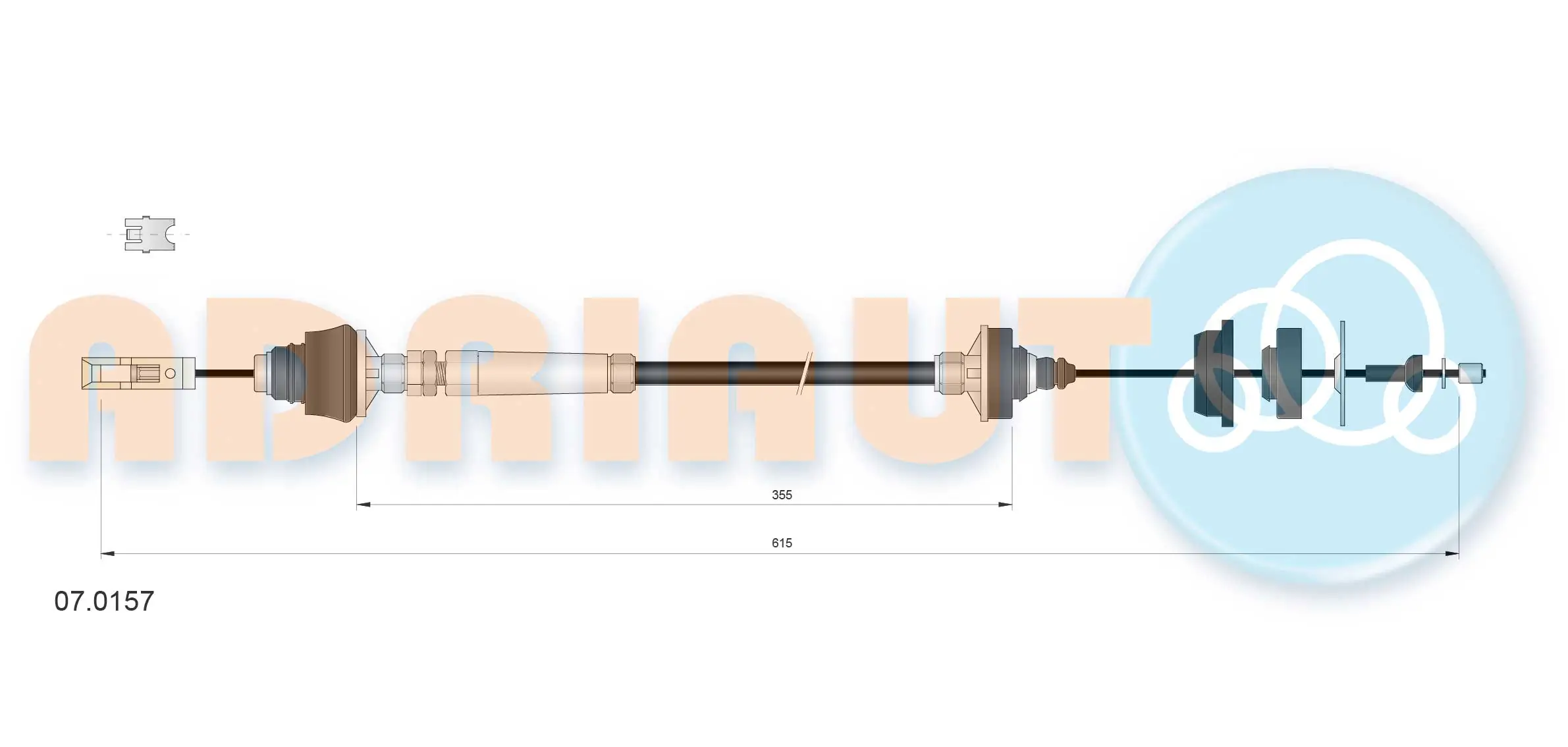 Cable Pull, clutch control 07.0157